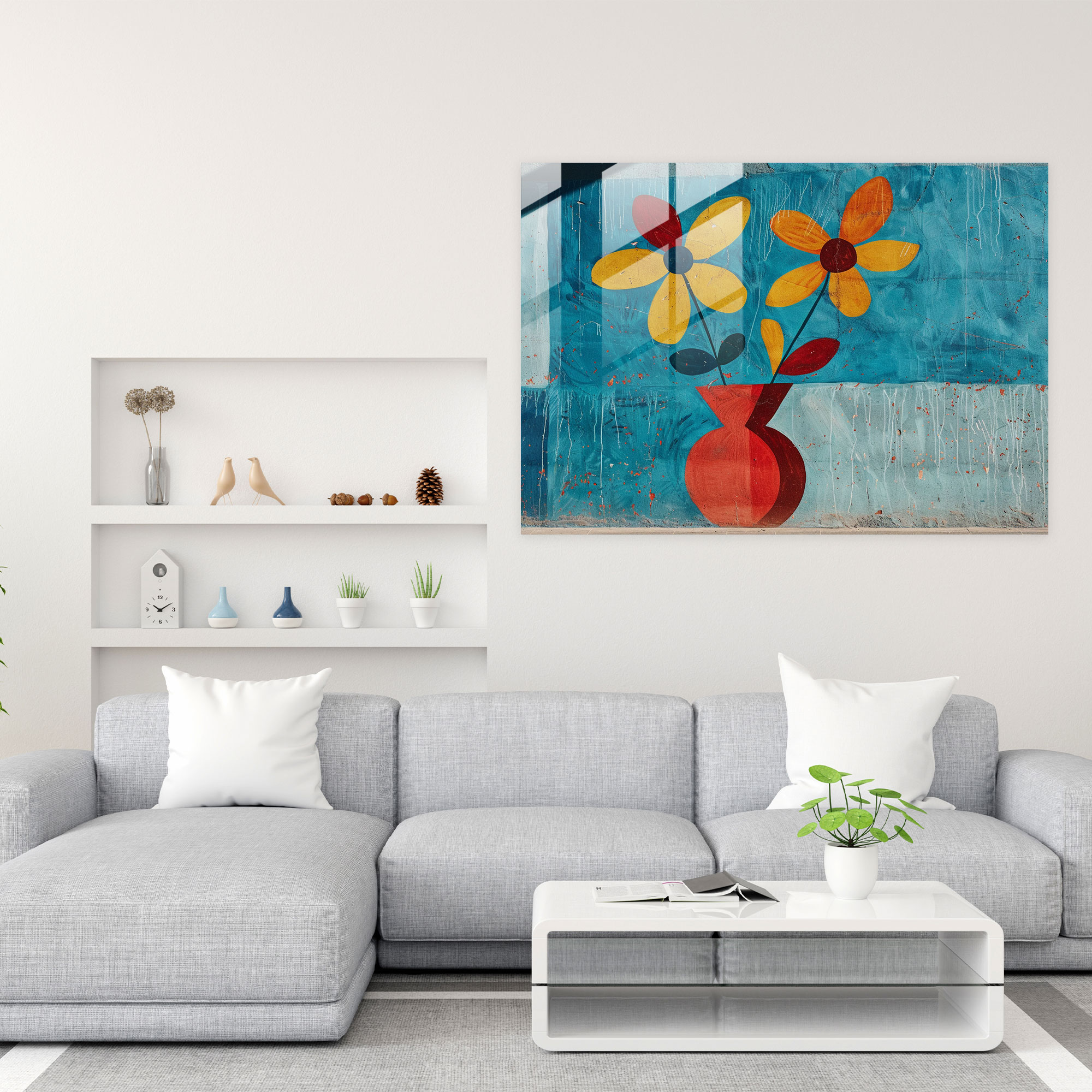 Pablo Picasso Glass Print - Playful Flower Vase - Pablo Picasso, Playful Art, Pablo Picasso, Glass Art