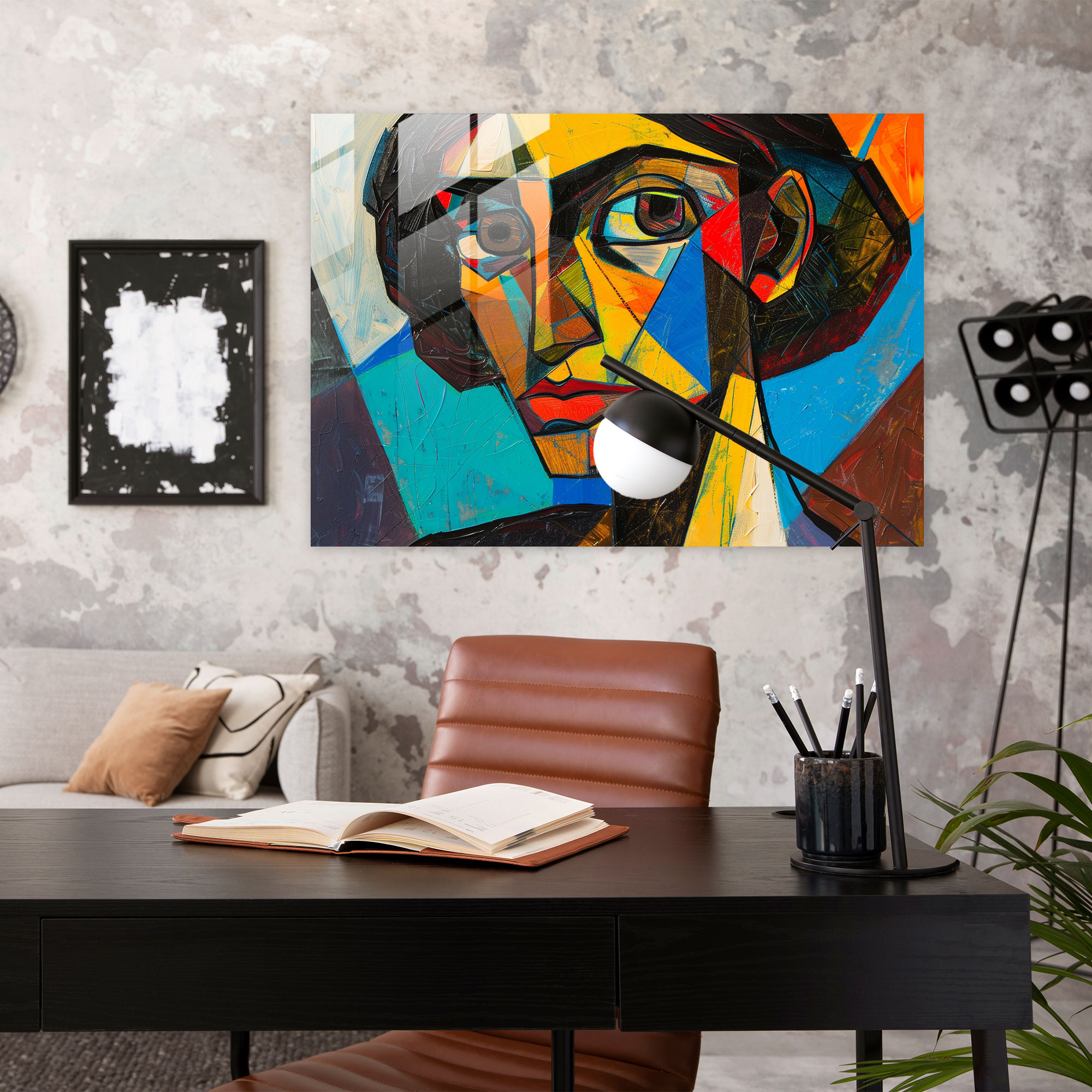 Pablo Picasso Glass Wall Art - Cubist Portrait - Pablo Picasso, Home Decoration, Glass Wall Art, Cubist Art