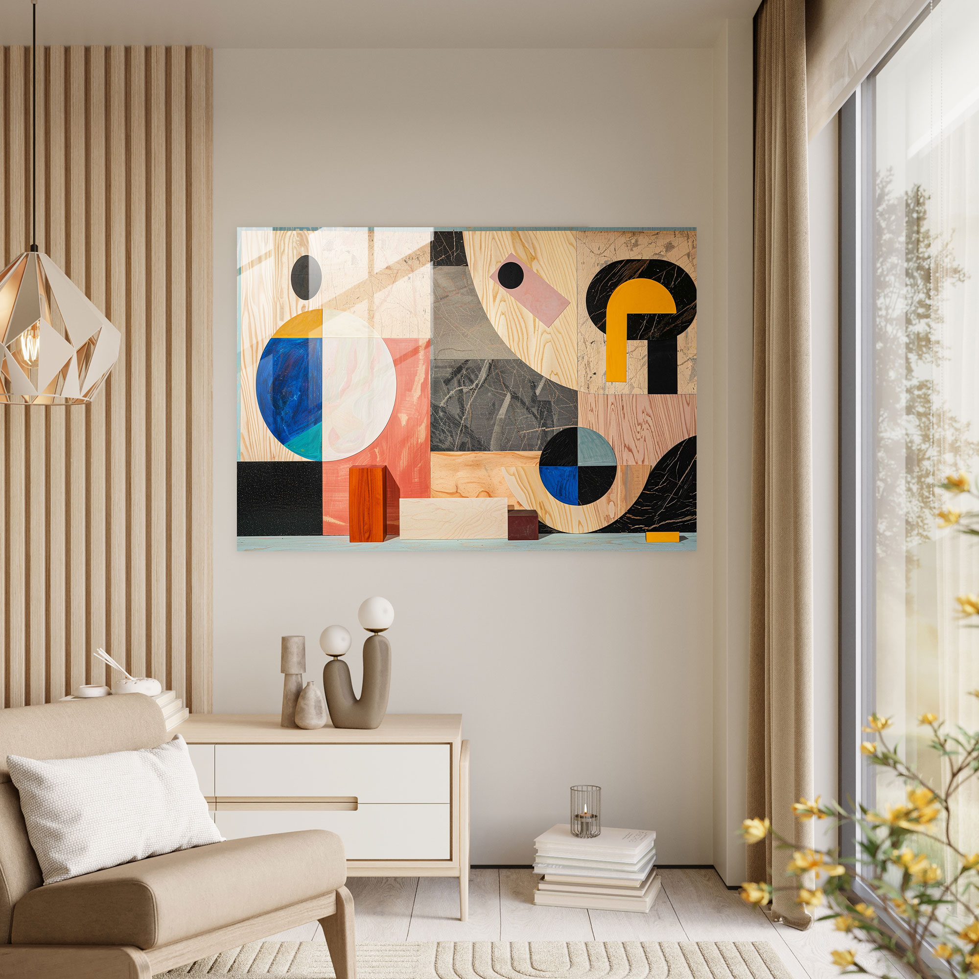 Pablo Picasso Home Decoration - Geometric Patterns - Pablo Picasso, Geometric Art, Home Decoration, Glass Wall Art