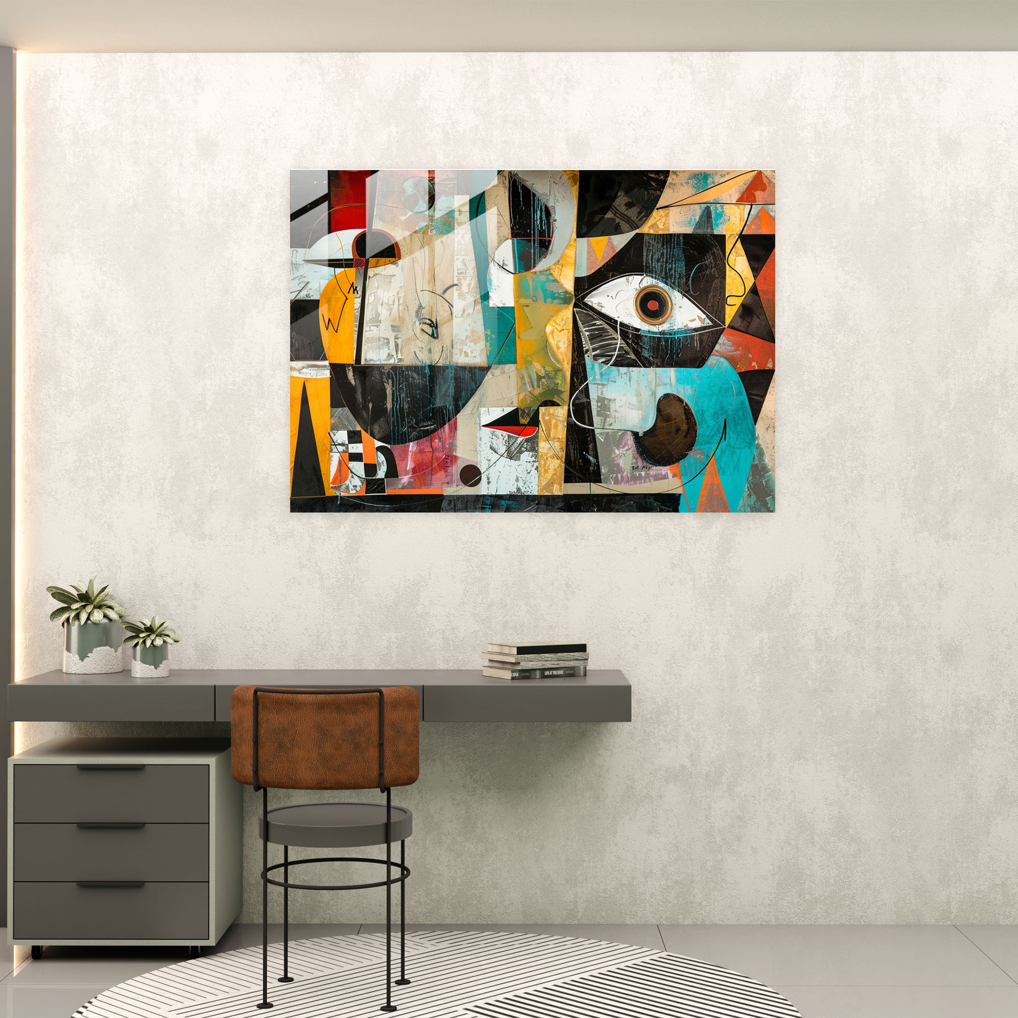 Pablo Picasso Home Decoration - Abstract Collage - Pablo Picasso, Abstract Art, Glass Print, Pablo Picasso