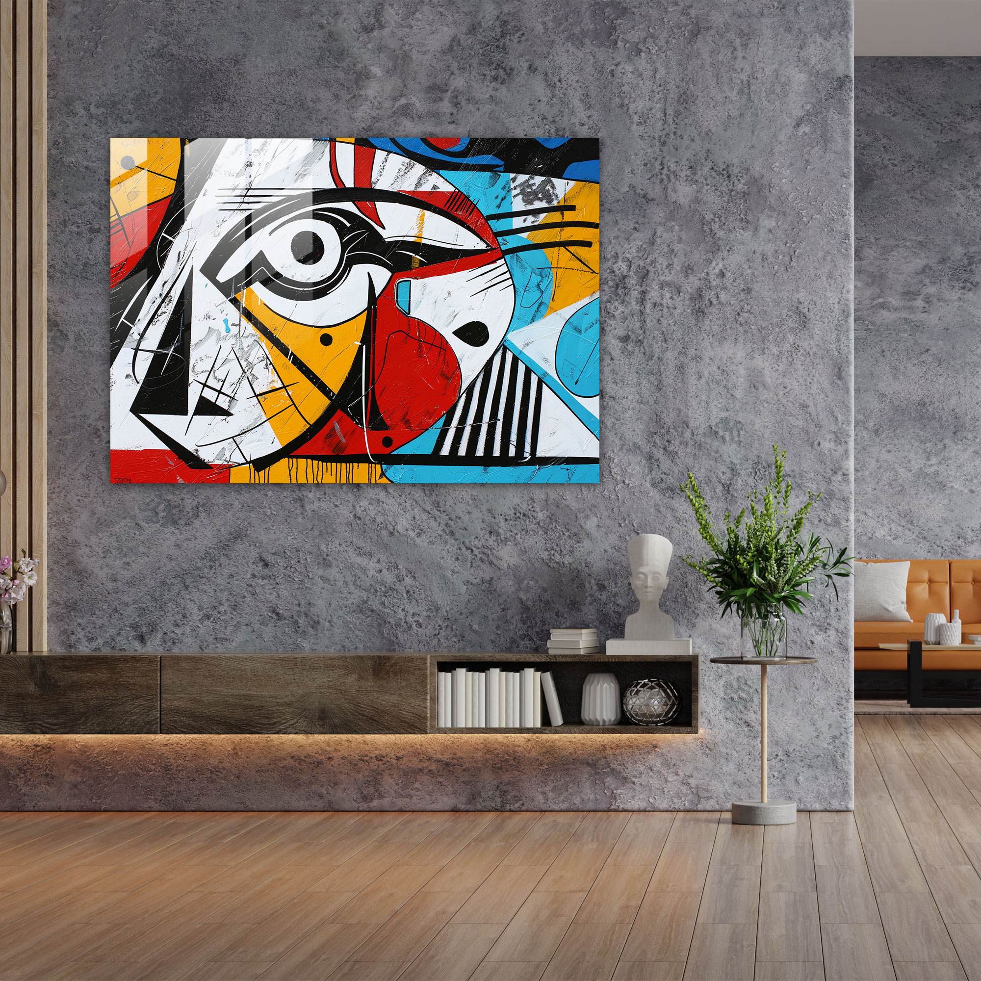 Pablo Picasso Glass Print - Bold Abstract Composition - Pablo Picasso, Modern Art, Bold Colors, Abstract Art