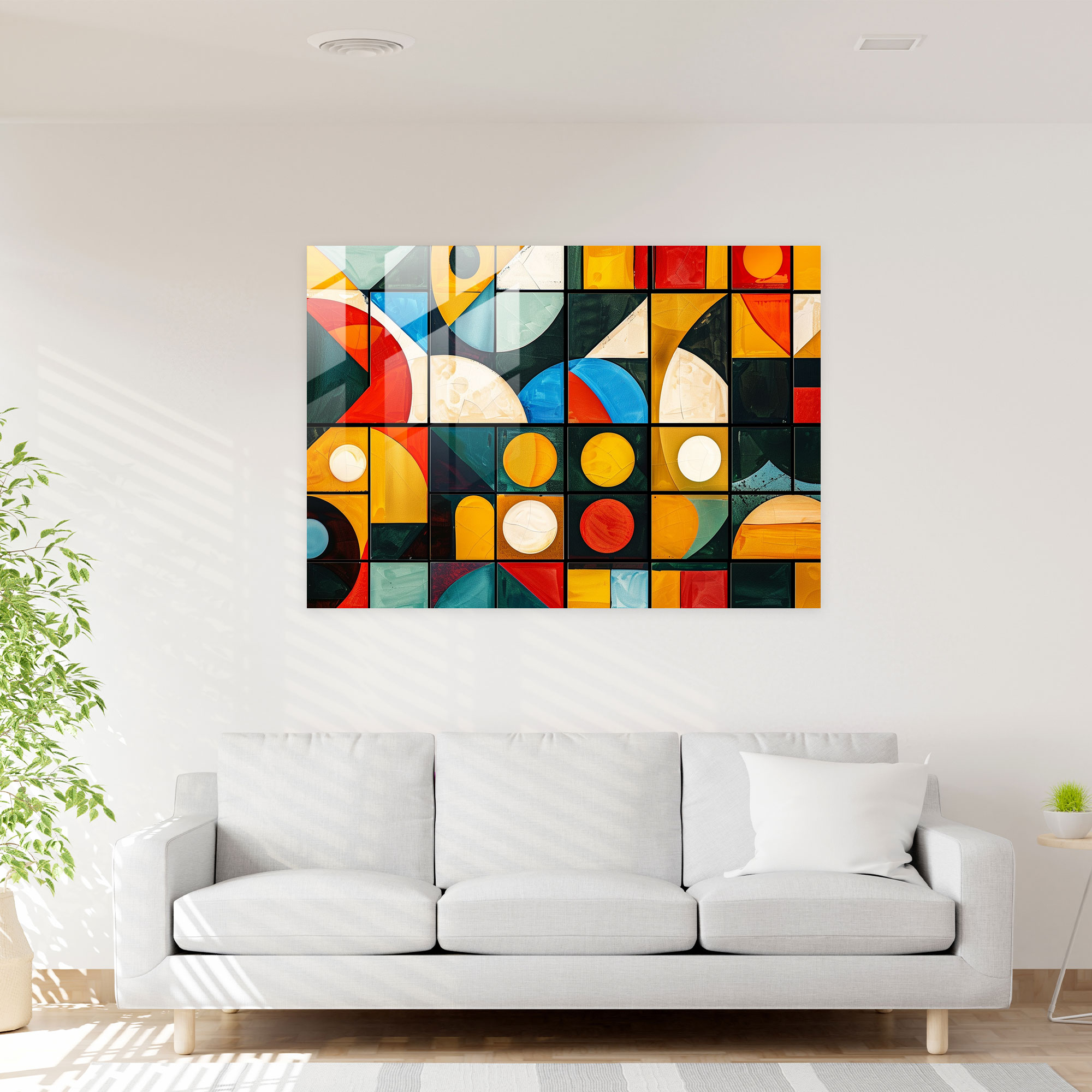 Pablo Picasso Glass Print - Abstract Geometric Shapes - Pablo Picasso, Wall Decoration, Glass Print, Glass Wall Art