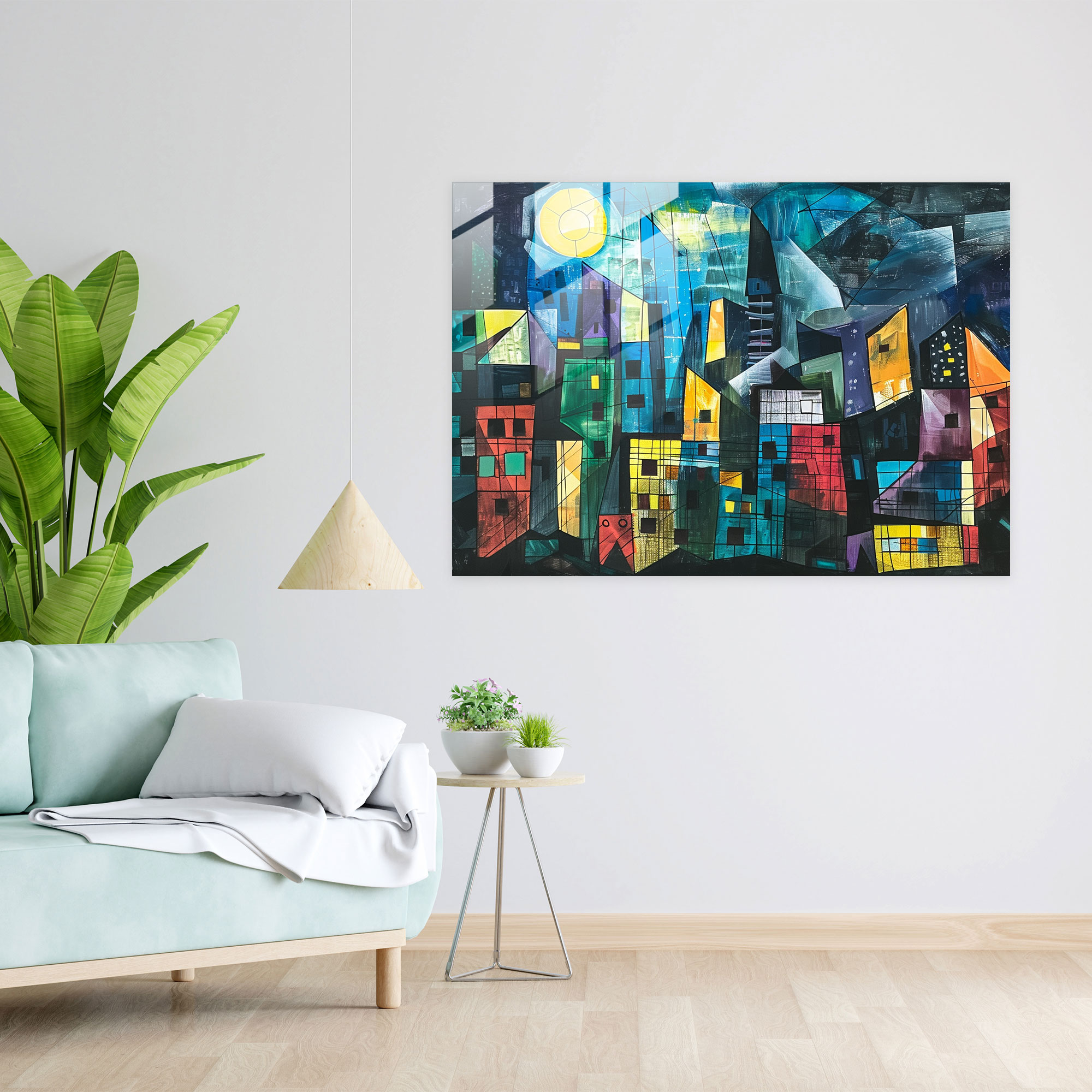 Pablo Picasso Glass Print - Cubist City Skyline - Pablo Picasso, Wall Decoration, Modern Art, Glass Wall Art