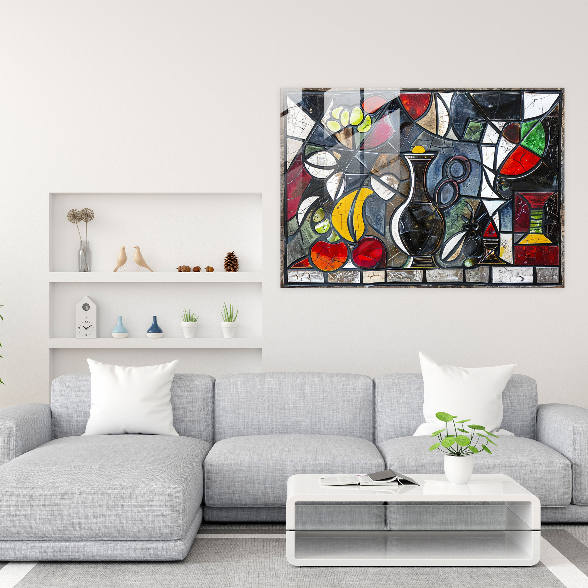 Pablo Picasso Glass Art - Abstract Still Life - Pablo Picasso, Pablo Picasso, Wall Decoration, Glass Art