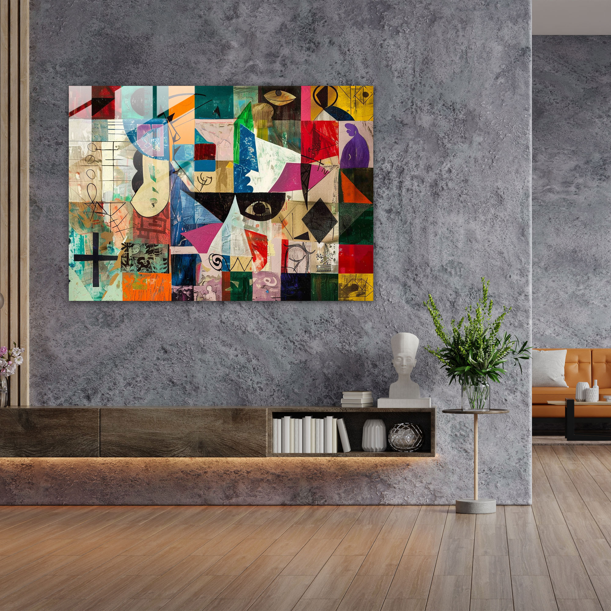 Pablo Picasso Glass Print Home Decoration - Pablo Picasso, Collage, Home Decoration, Glass Print