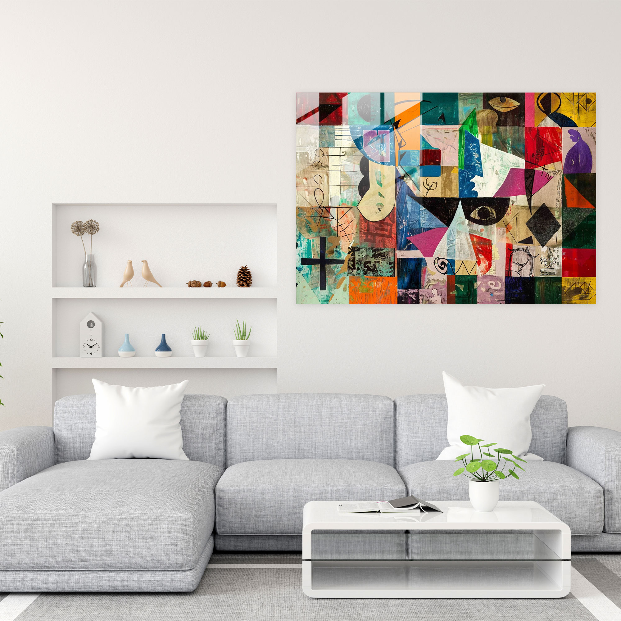 Pablo Picasso Glass Print Home Decoration - Pablo Picasso, Collage, Home Decoration, Glass Print
