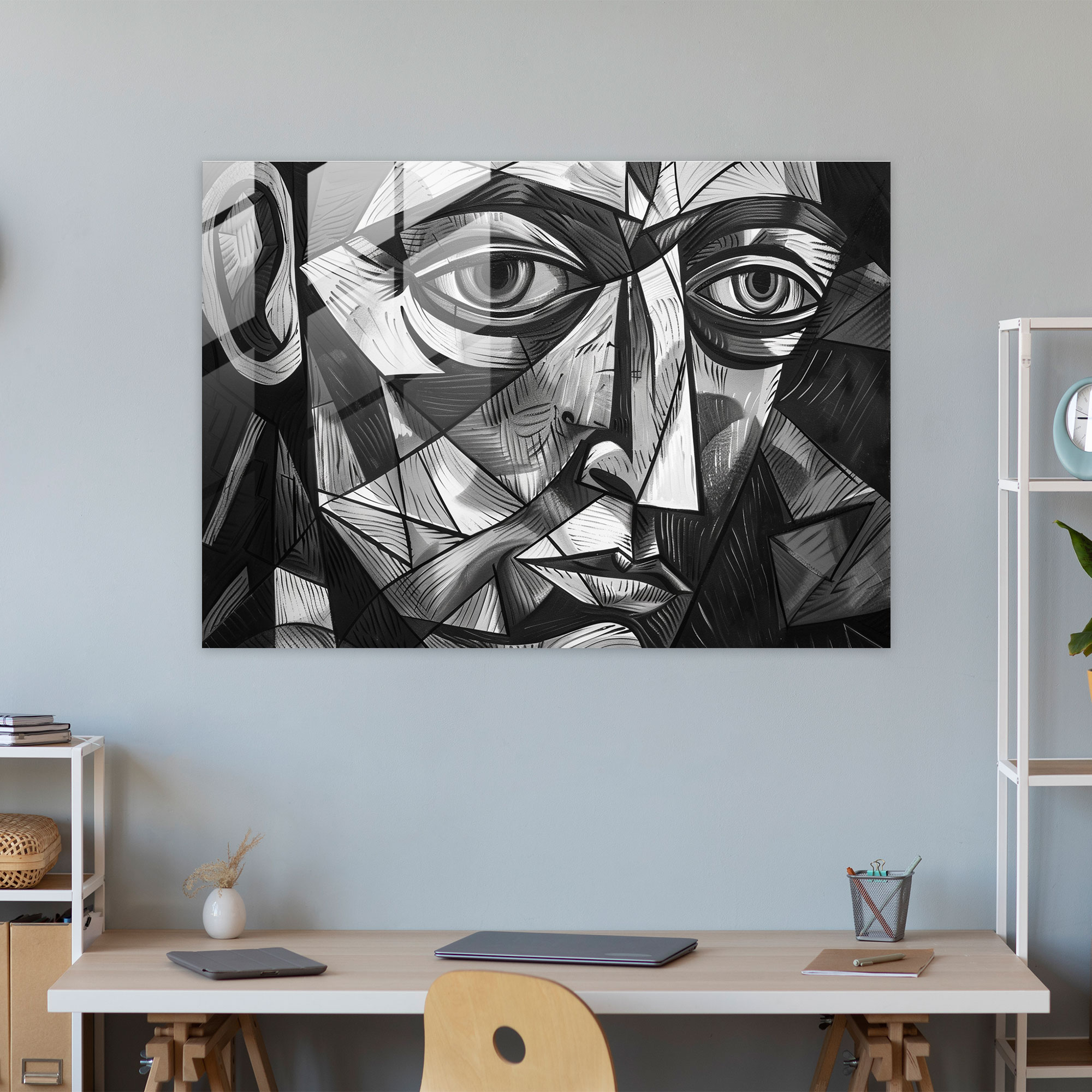 Pablo Picasso Glass Wall Art - Cubist Portrait - Pablo Picasso, Wall Decoration, Glass Wall Art, Pablo Picasso