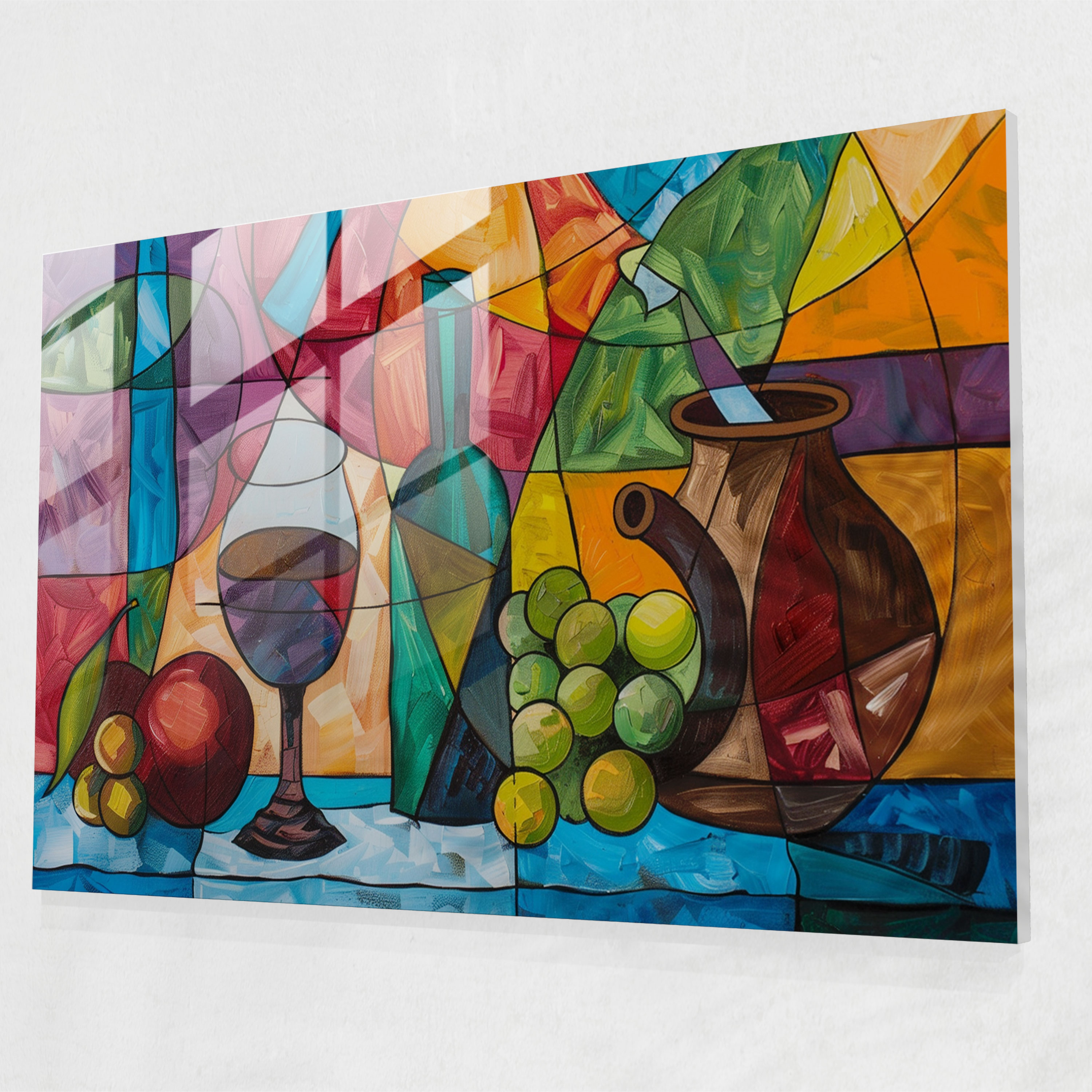 Pablo Picasso Glass Art - Cubist Still Life - Pablo Picasso, Glass Art, Home Decoration, Modern Art