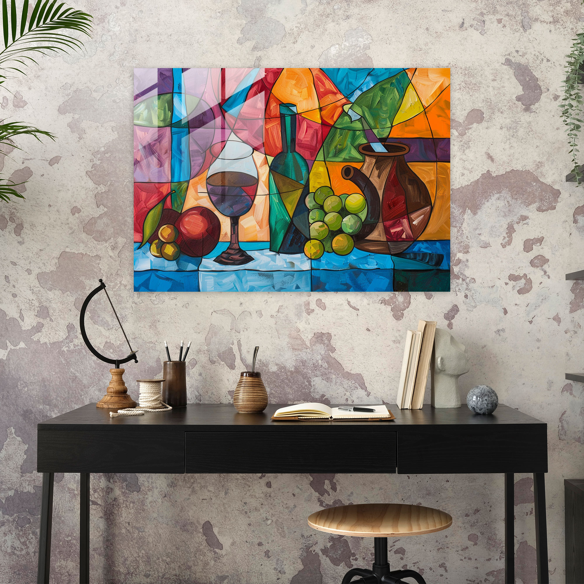Pablo Picasso Glass Art - Cubist Still Life - Pablo Picasso, Glass Art, Home Decoration, Modern Art
