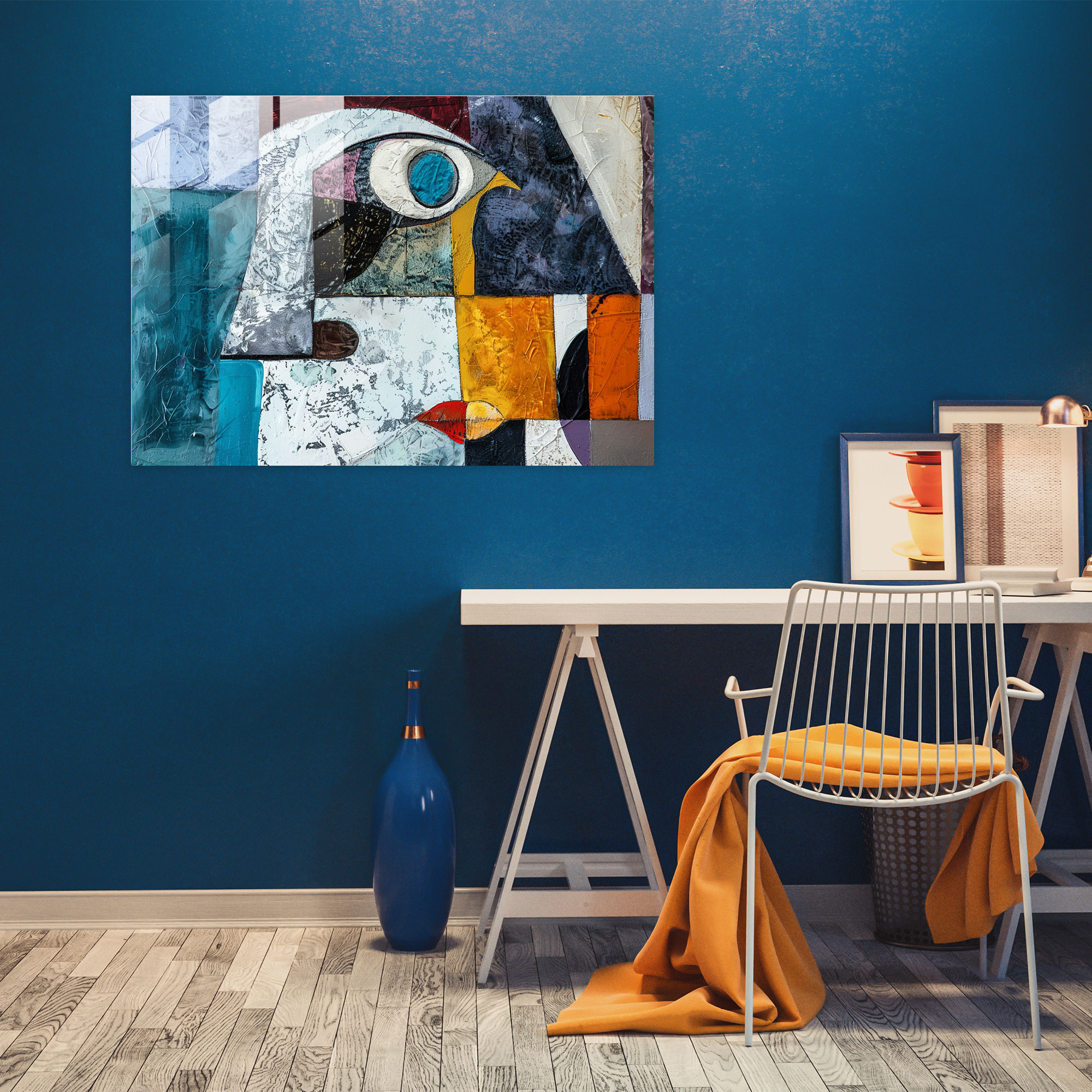 Pablo Picasso Glass Print - Abstract Composition - Pablo Picasso, Home Decoration, Modern Art, Glass Print