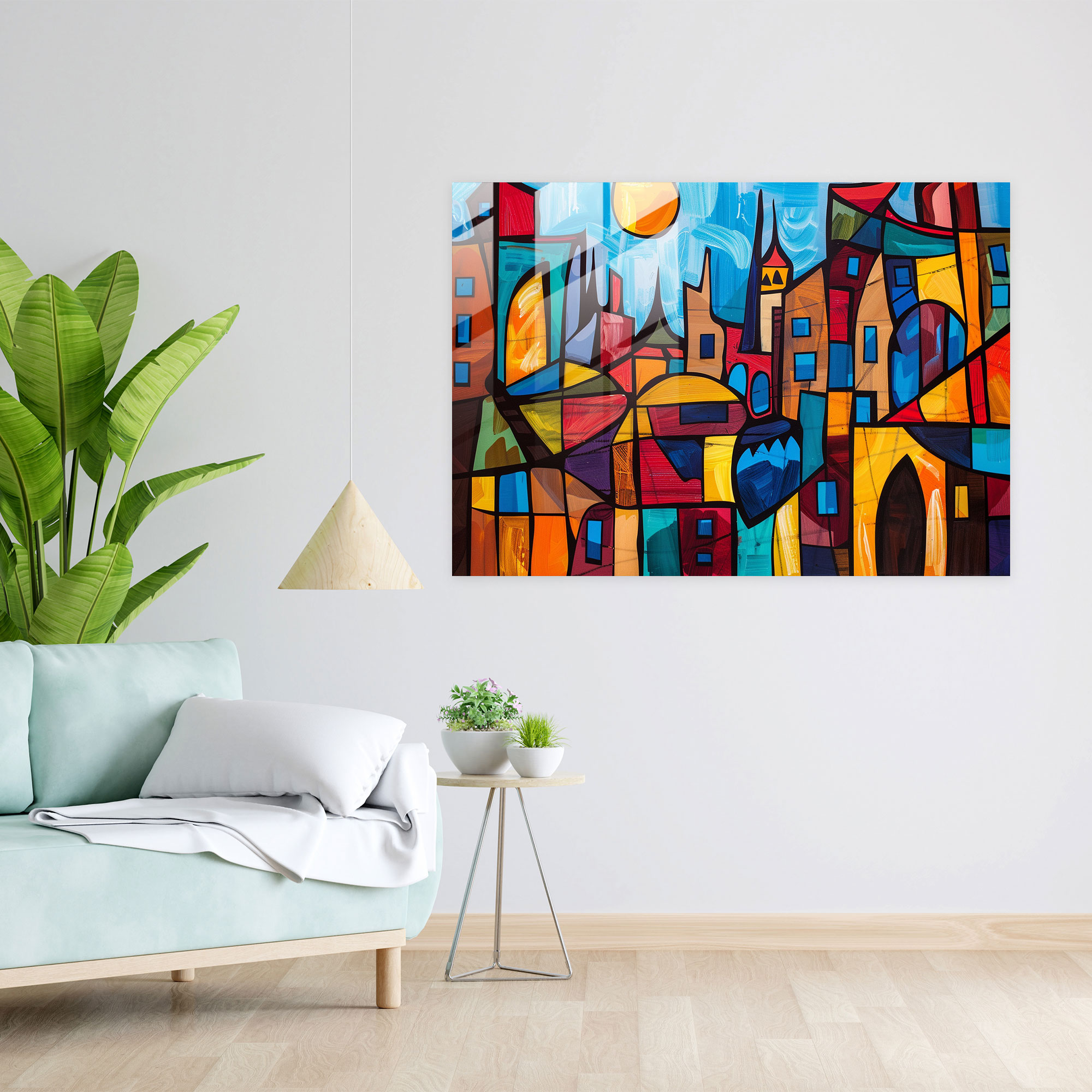 Pablo Picasso Home Decoration - Cubist Cityscape - Pablo Picasso, Home Decoration, Modern Art, Glass Art