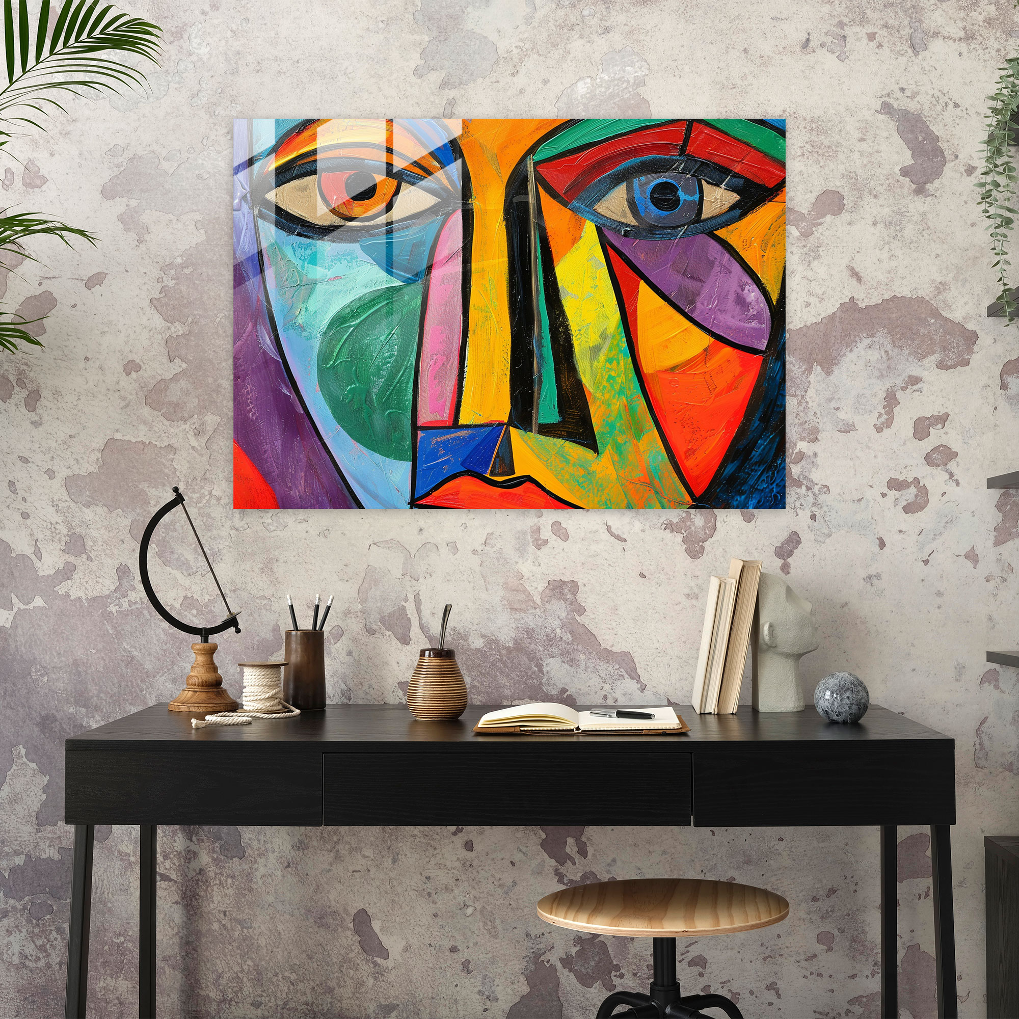 Pablo Picasso Glass Print - Abstract Portrait - Pablo Picasso, Wall Decoration, Glass Print, Pablo Picasso