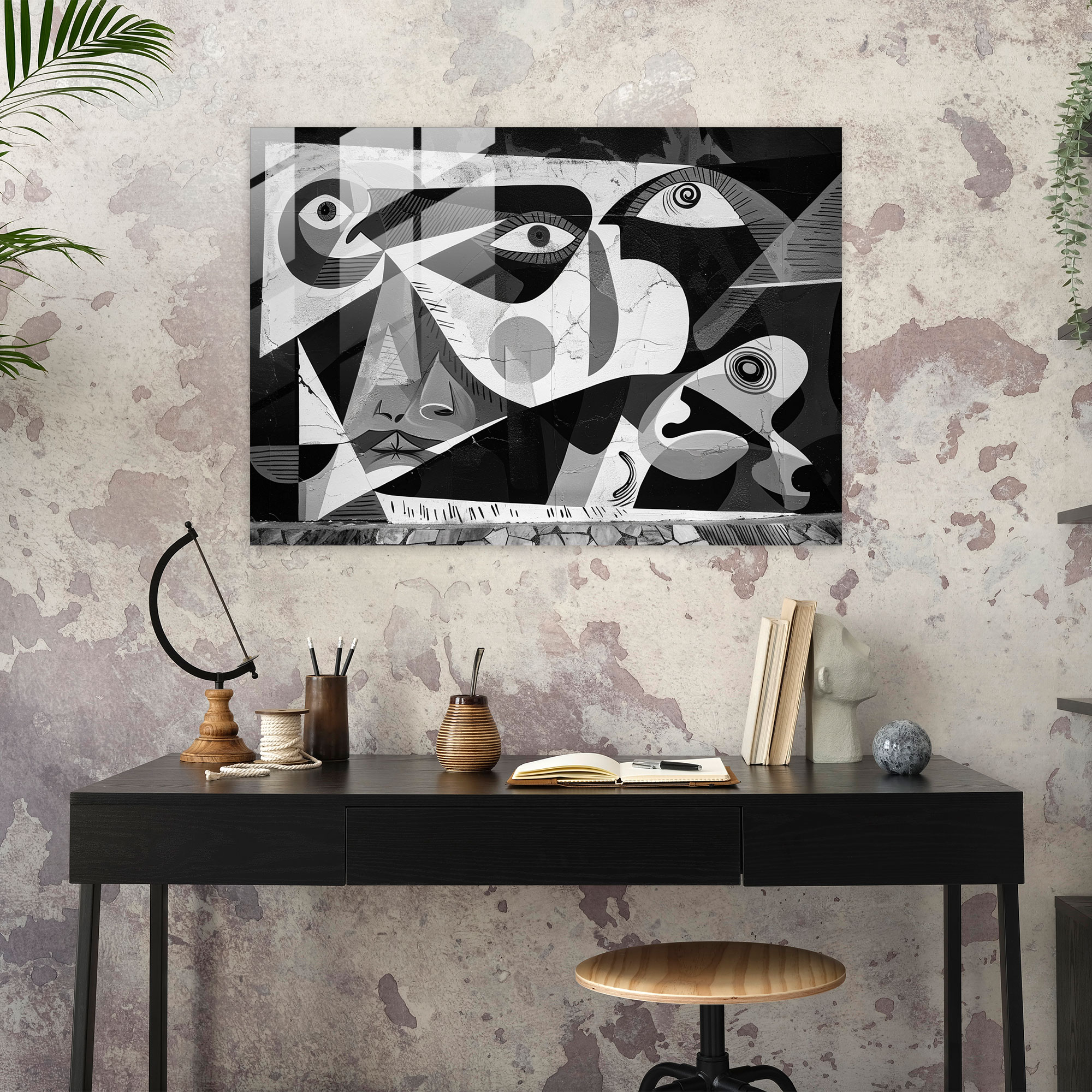 Pablo Picasso Glass Wall Art - Geometric Shapes - Pablo Picasso, Geometric Shapes, Pablo Picasso, Glass Wall Art
