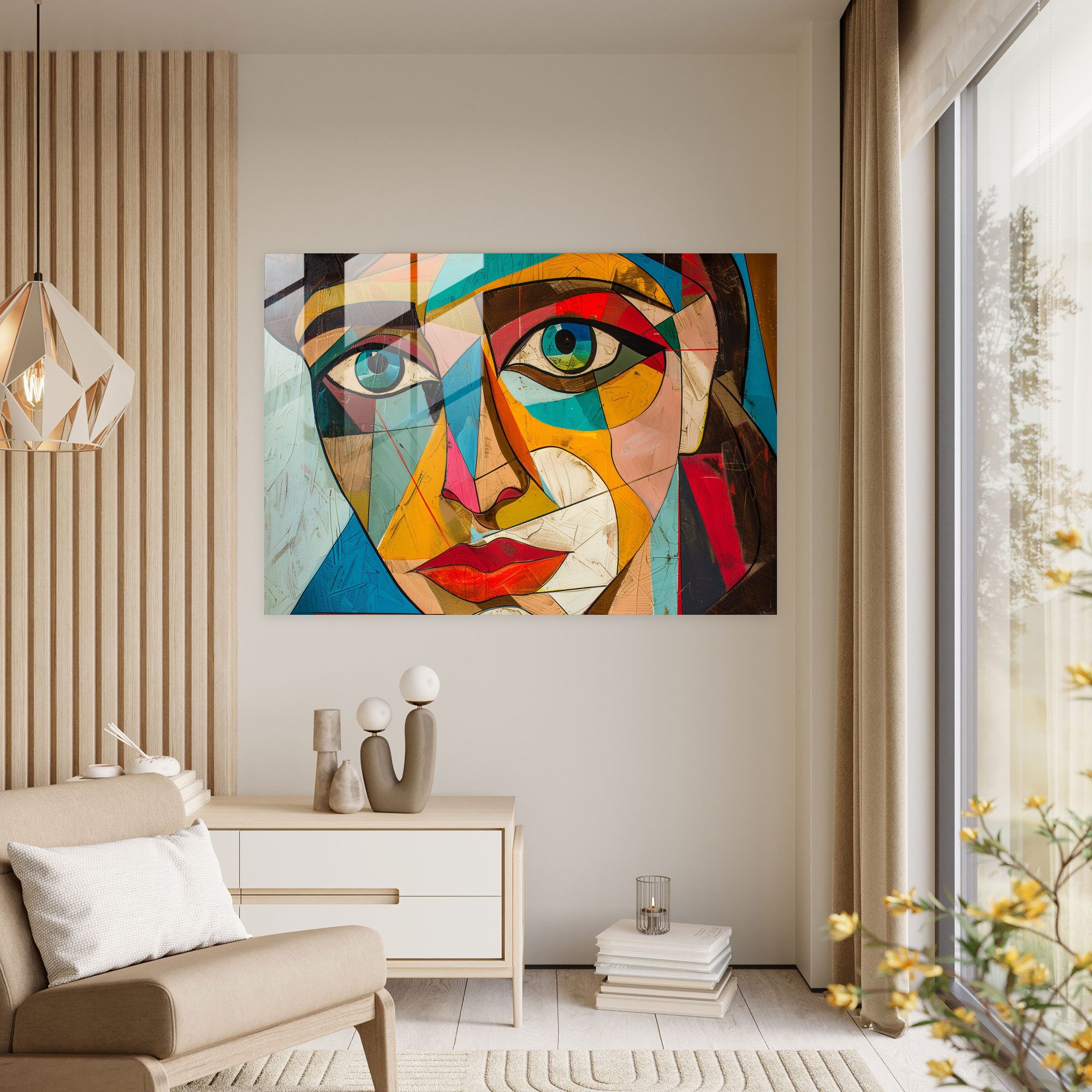 Pablo Picasso Glass Print - Abstract Shapes - Pablo Picasso, Wall Decoration, Glass Wall Art, Modern Art