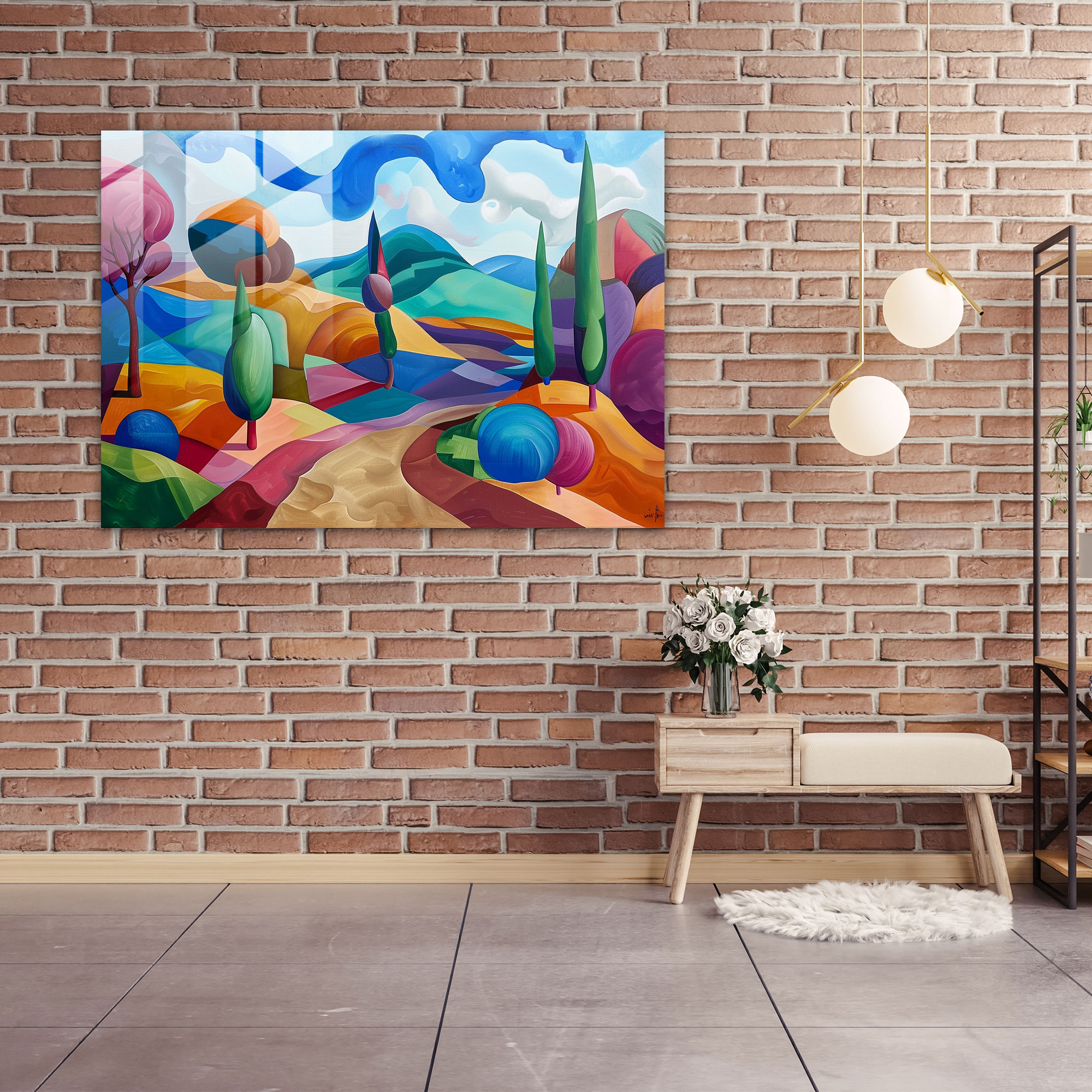 Pablo Picasso Glass Art - Surreal Landscape - Pablo Picasso, Home Decoration, Glass Art, Wall Decoration
