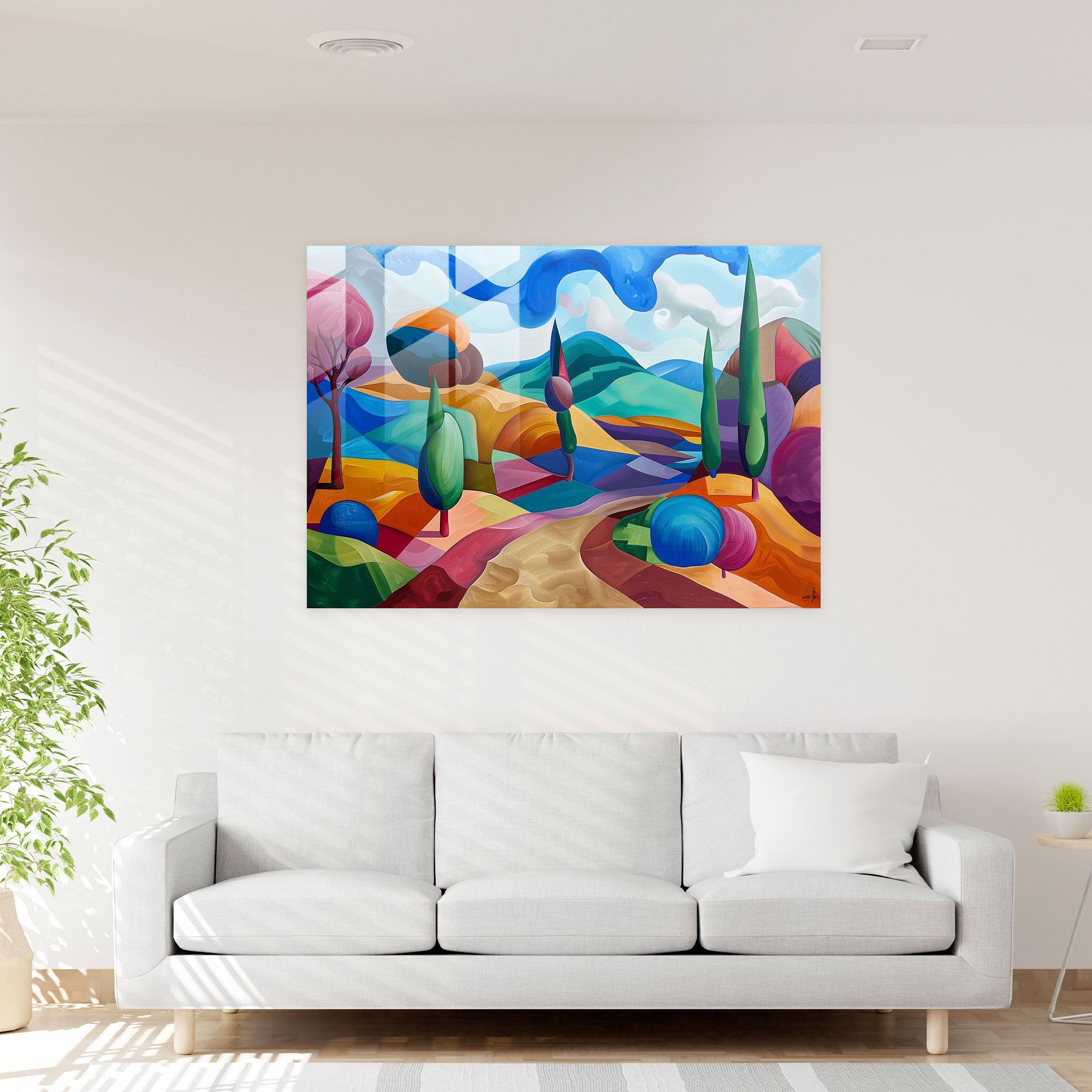 Pablo Picasso Glass Art - Surreal Landscape - Pablo Picasso, Home Decoration, Glass Art, Wall Decoration