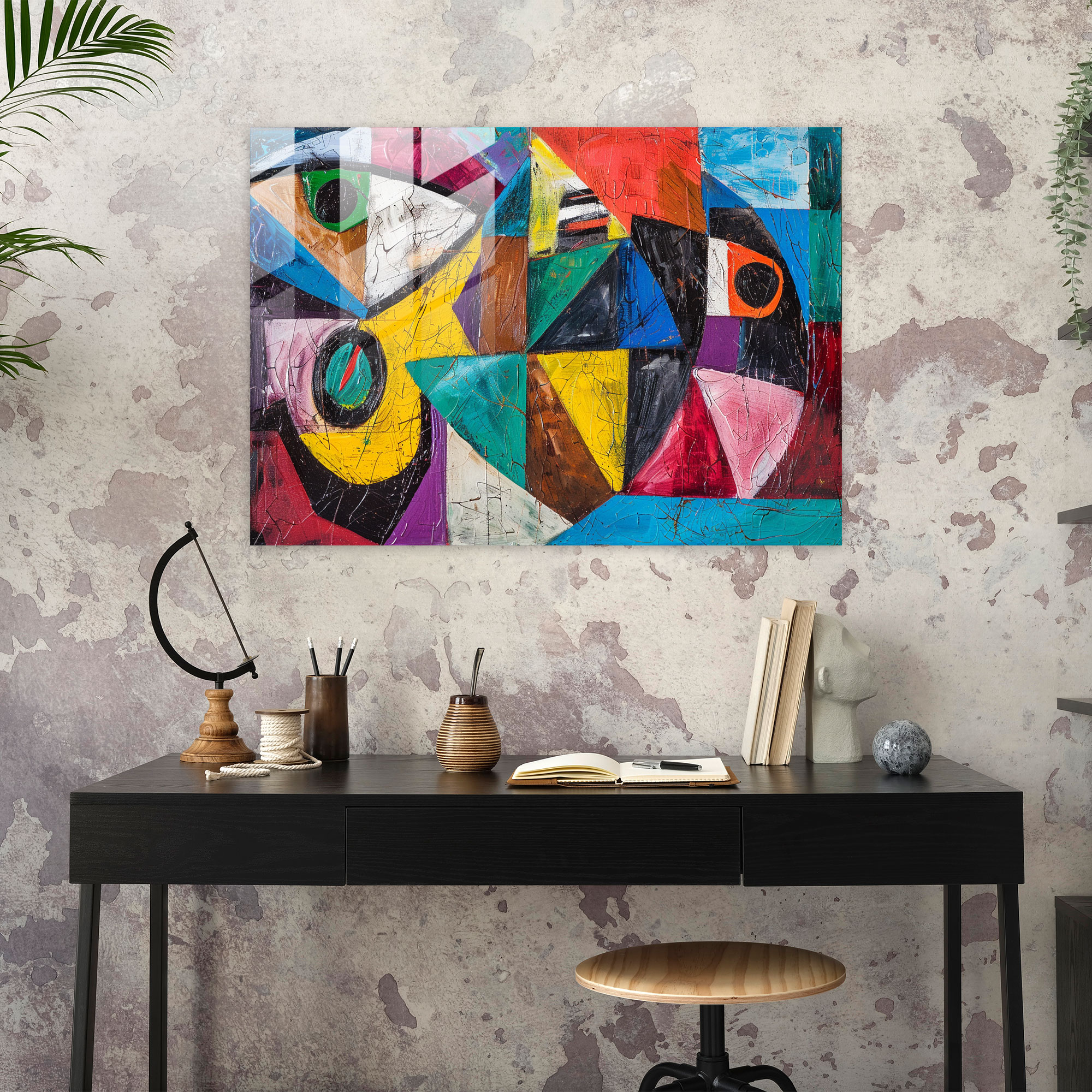 Pablo Picasso Glass Wall Art - Abstract Composition - Pablo Picasso, Glass Art, Wall Decoration, Glass Wall Art