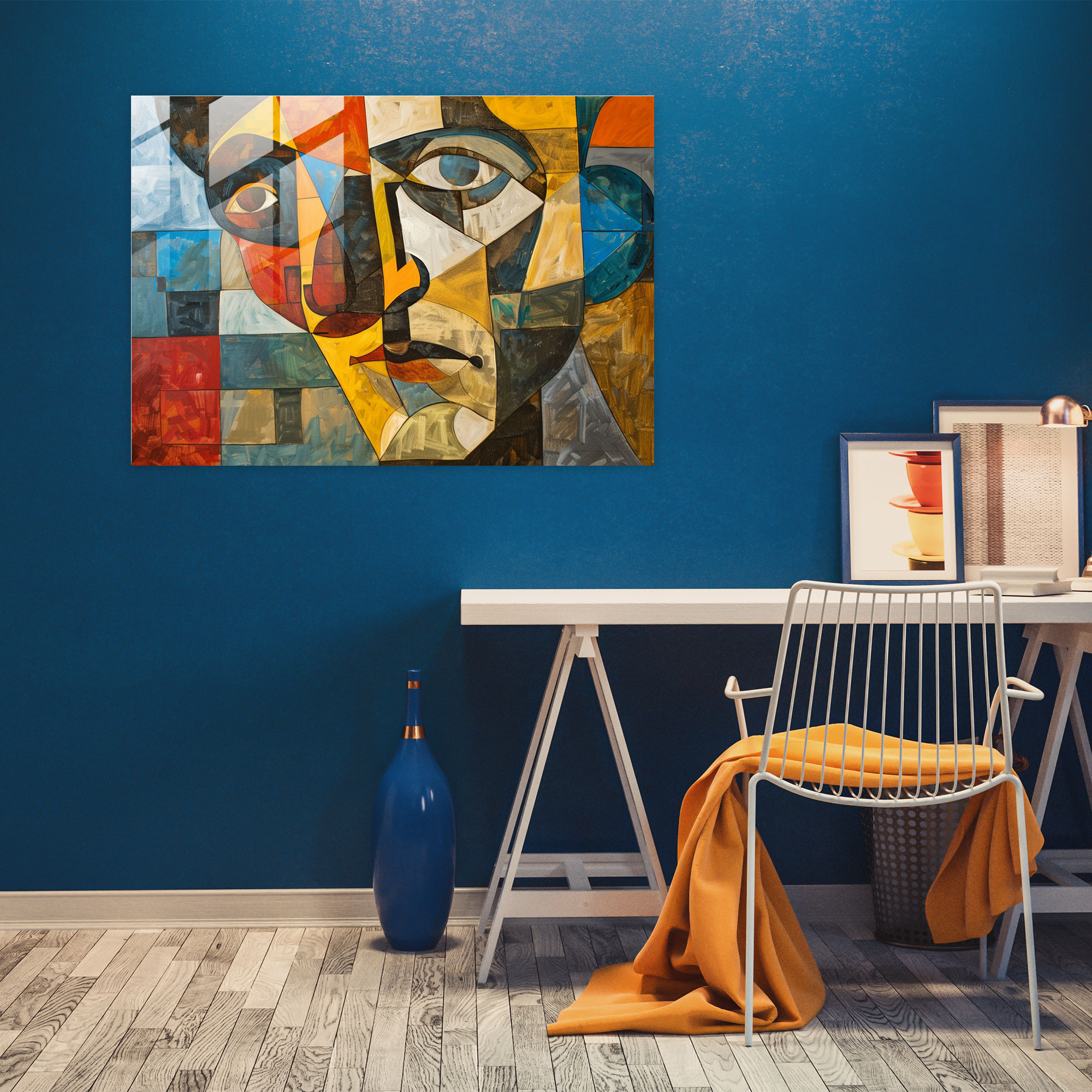 Pablo Picasso Home Decoration - Cubist Portrait - Pablo Picasso, Wall Decoration, Glass Art, Glass Print