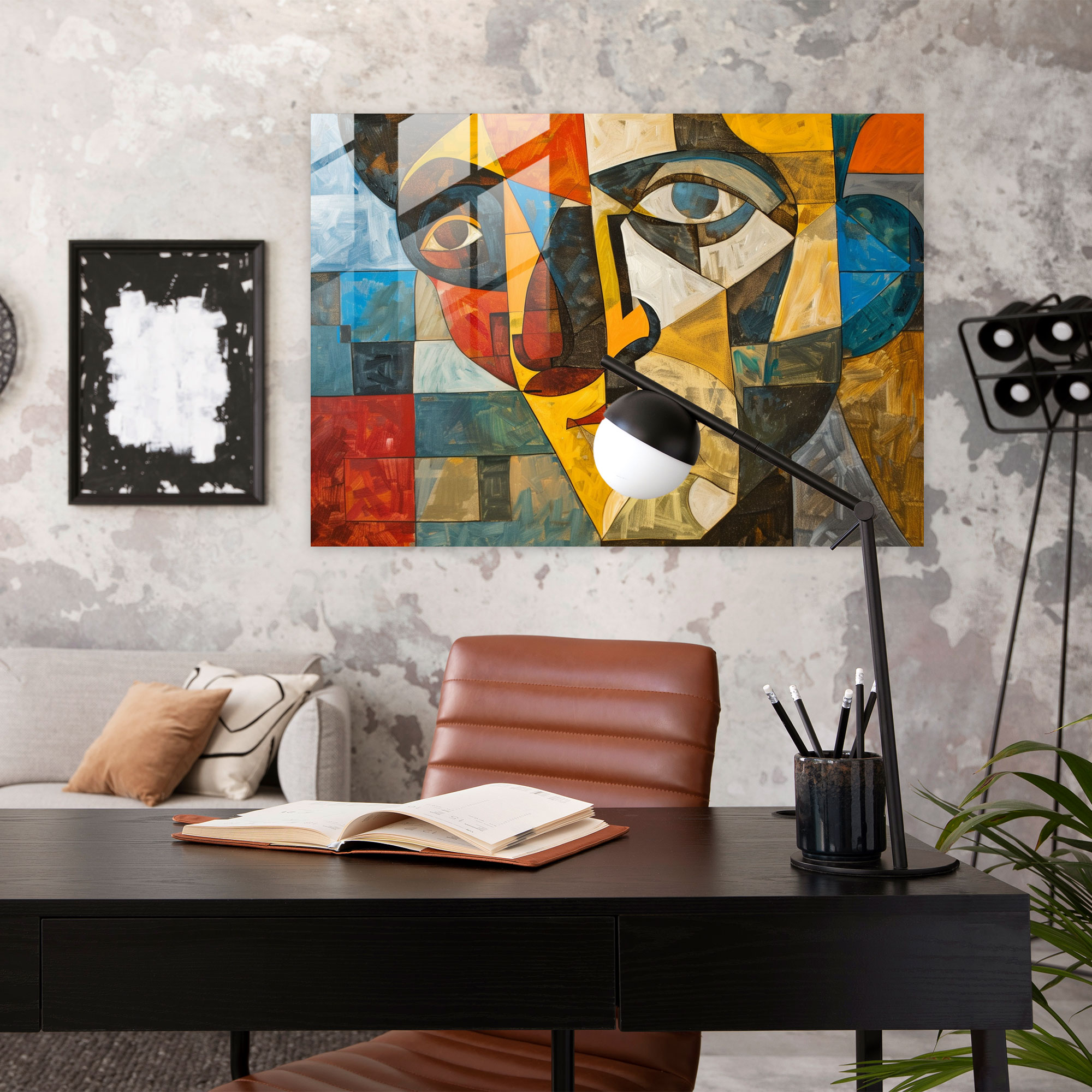 Pablo Picasso Home Decoration - Cubist Portrait - Pablo Picasso, Wall Decoration, Glass Art, Glass Print
