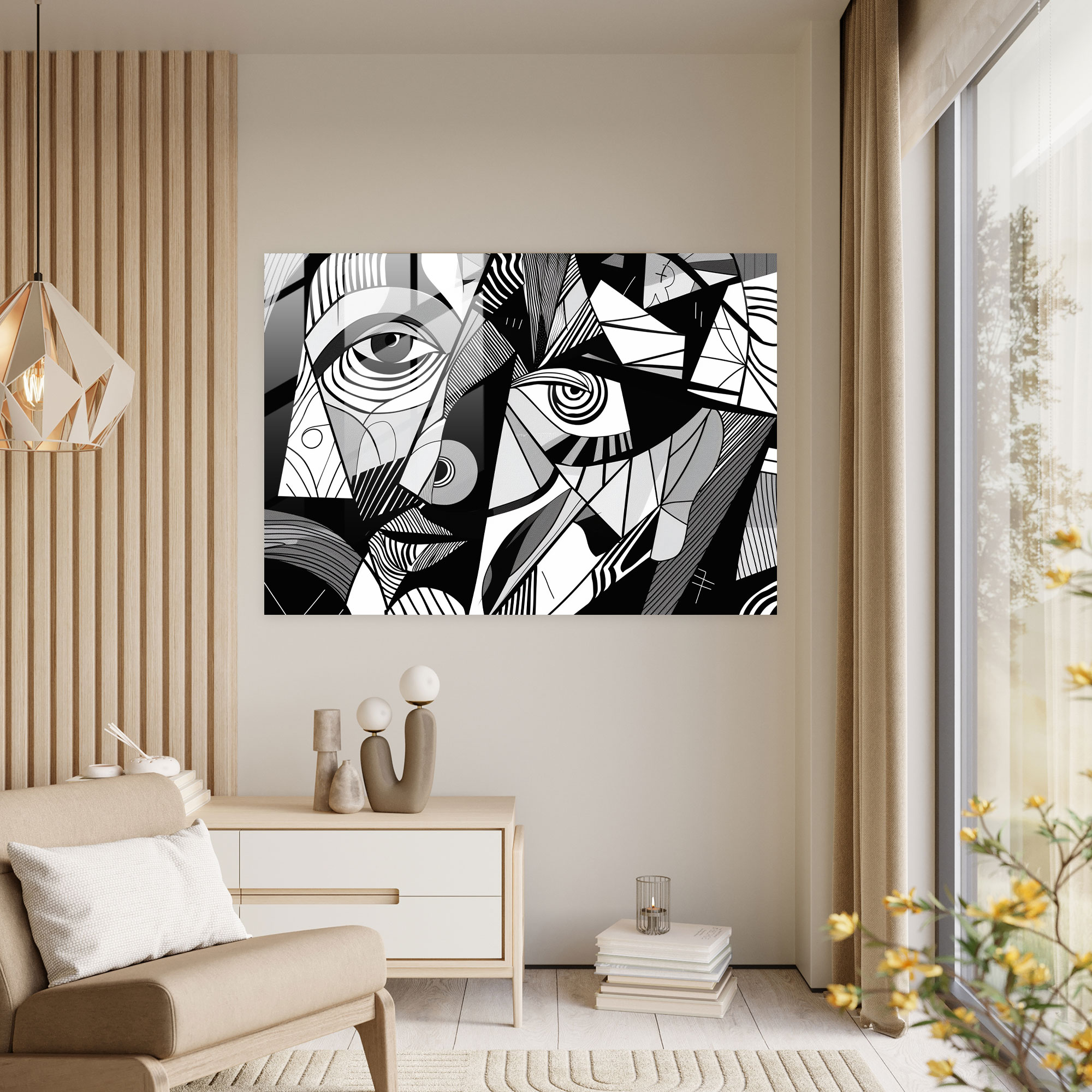 Pablo Picasso Wall Decoration - Monochrome Abstract - Pablo Picasso, Modern Art, Glass Print, Pablo Picasso
