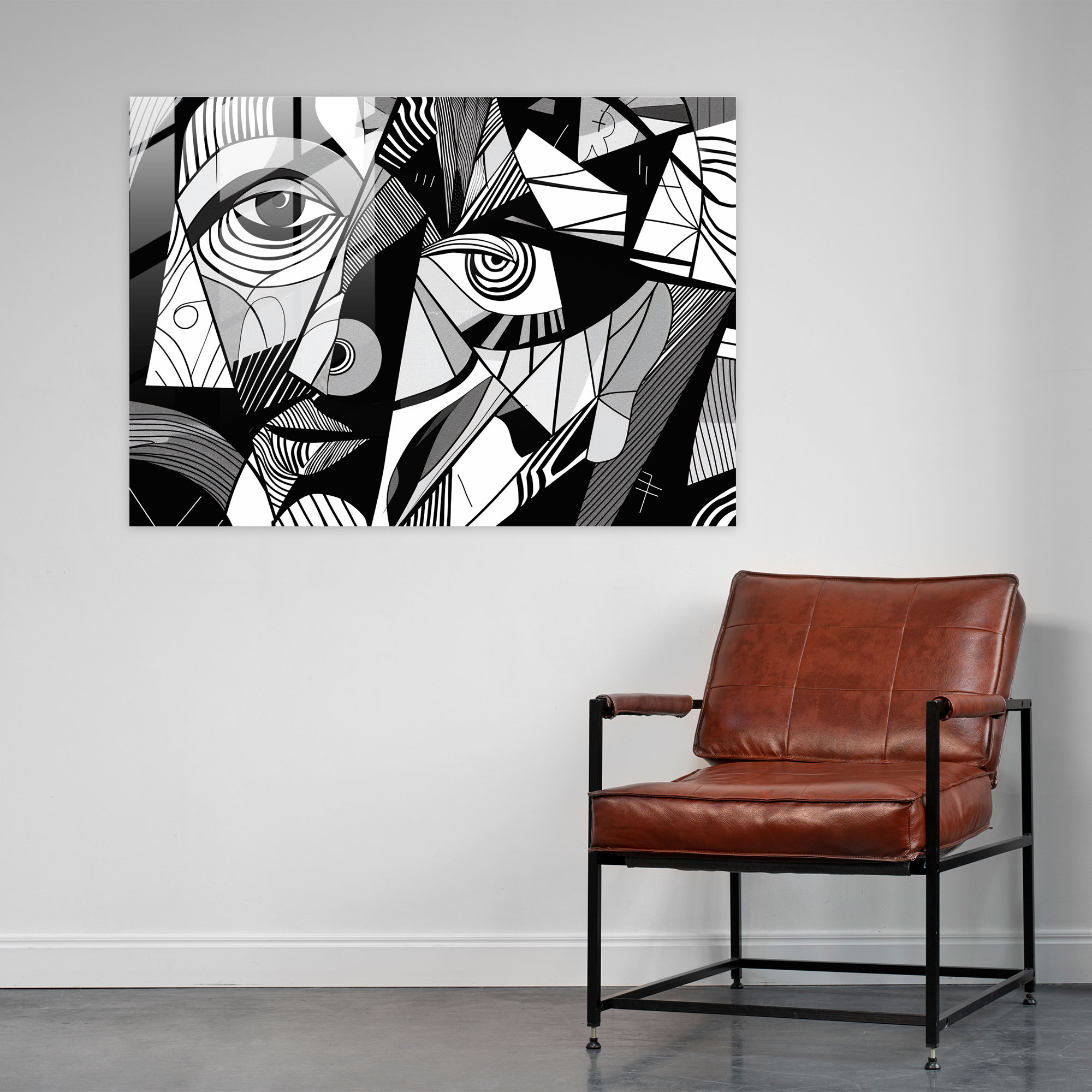Pablo Picasso Wall Decoration - Monochrome Abstract - Pablo Picasso, Modern Art, Glass Print, Pablo Picasso