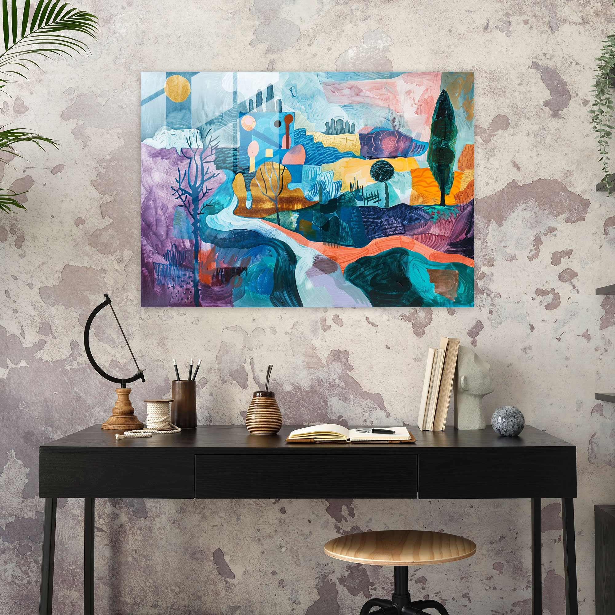 Pablo Picasso Home Decoration - Surreal Landscape - Pablo Picasso, Glass Art, Modern Art, Glass Wall Art