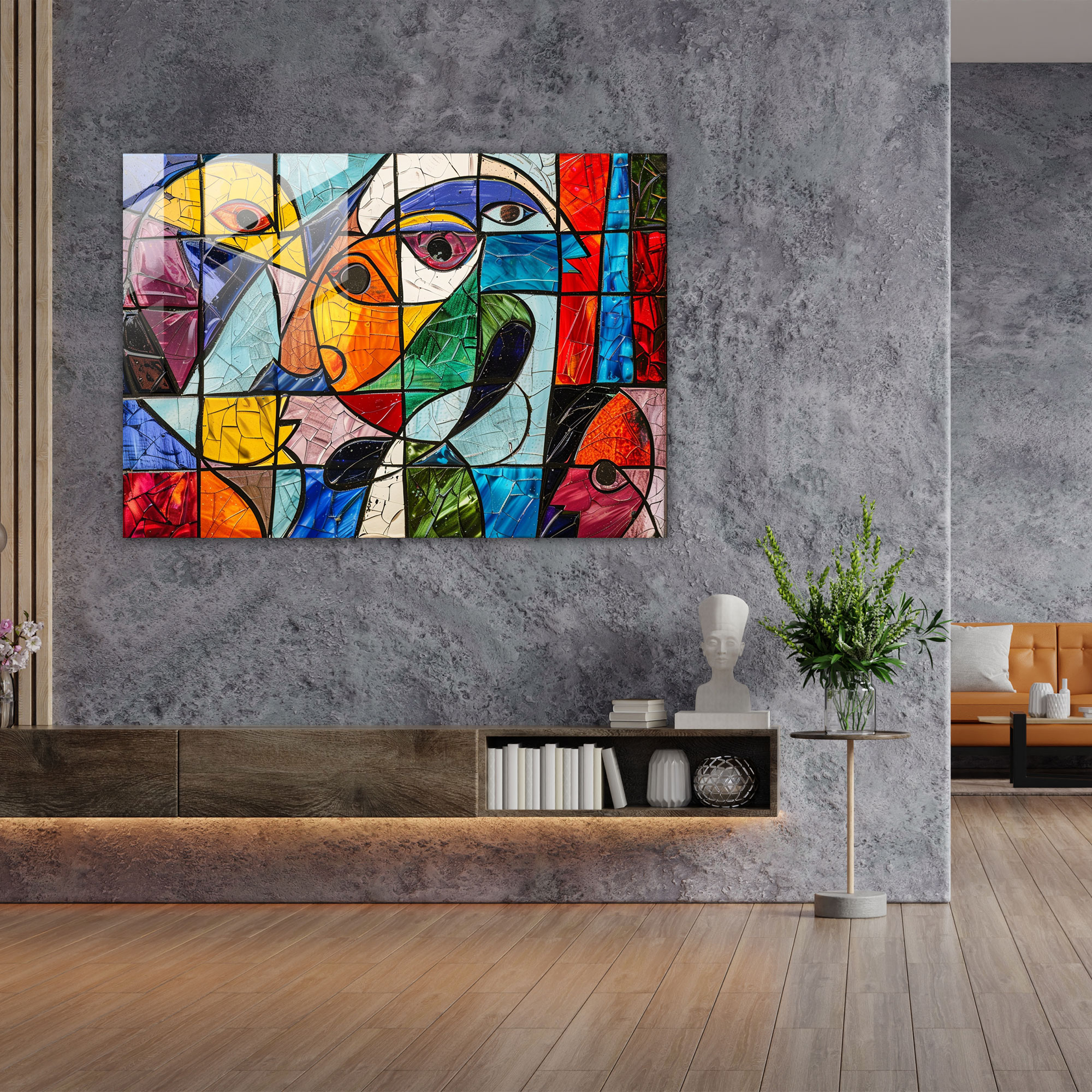 Pablo Picasso Glass Print - Abstract Composition - Pablo Picasso, Glass Art, Wall Decoration, Modern Art