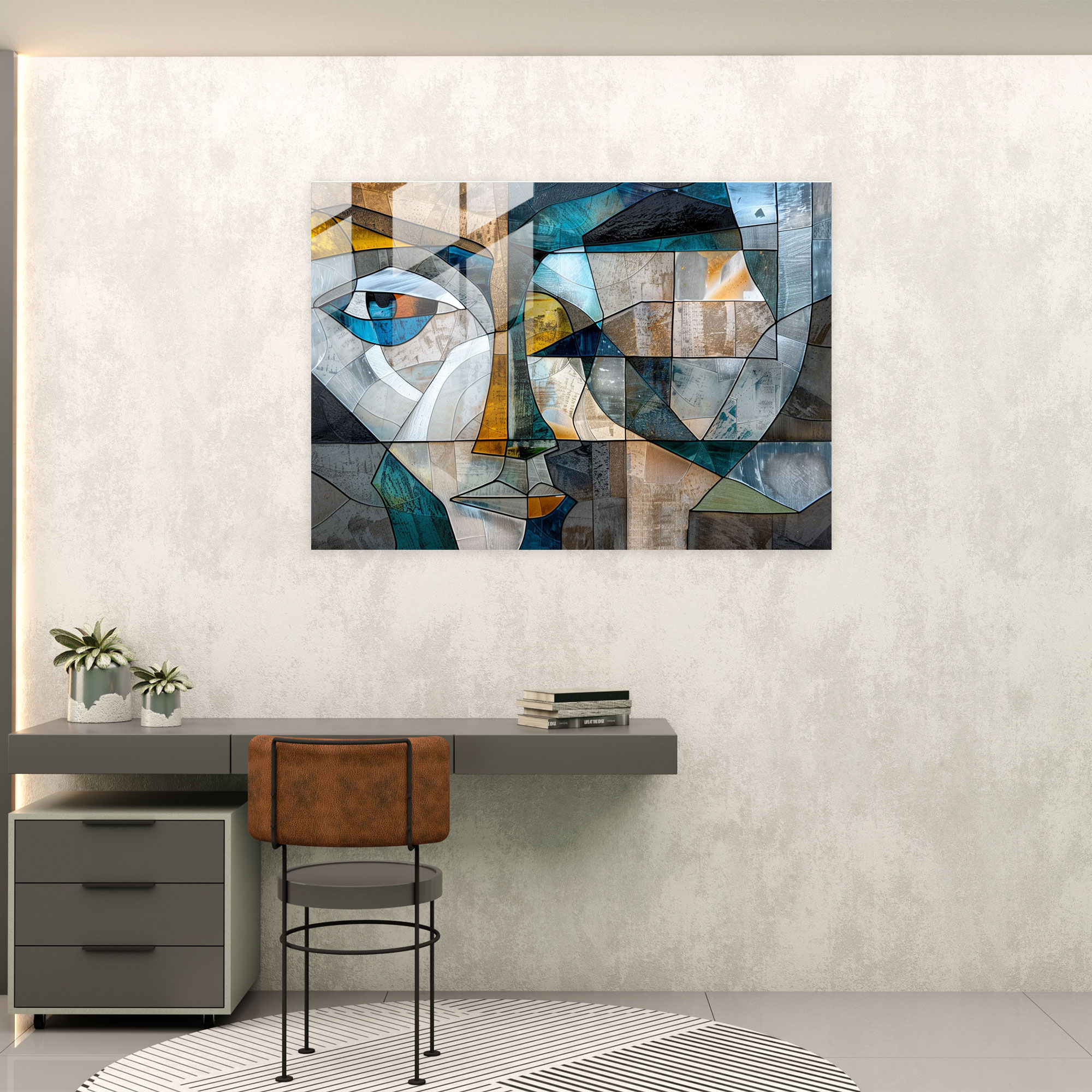 Pablo Picasso Glass Wall Art - Cubist Cityscape - Pablo Picasso, Cityscape, Pablo Picasso, Glass Print