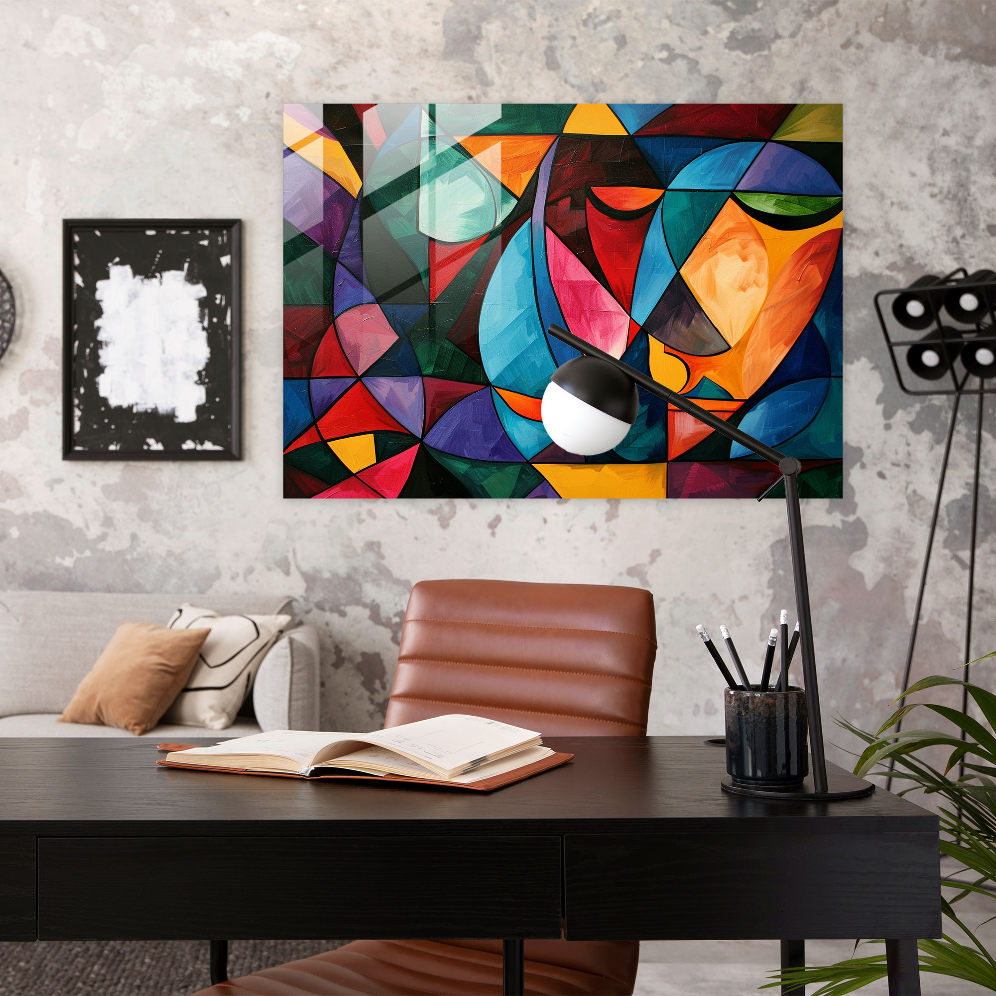 Pablo Picasso Glass Print - Abstract Geometric Shapes - Pablo Picasso, Home Decoration, Glass Print, Glass Wall Art