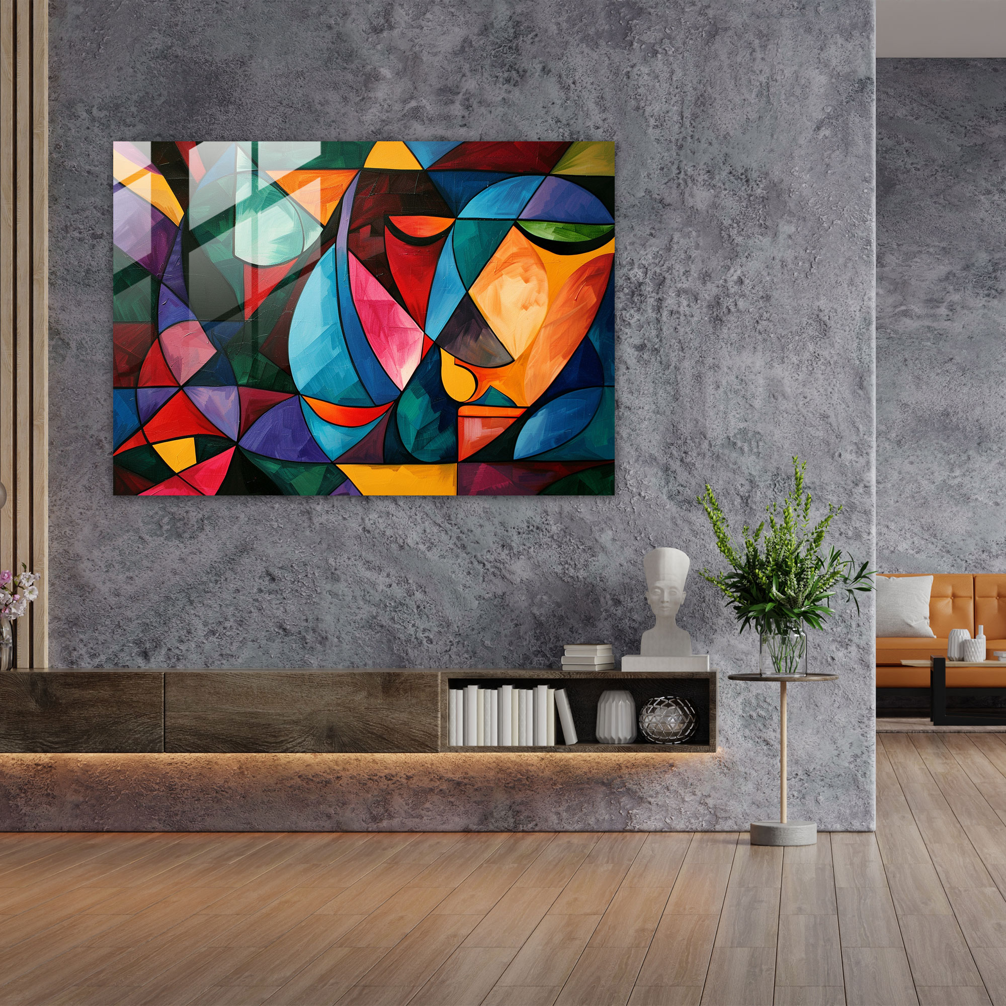 Pablo Picasso Glass Print - Abstract Geometric Shapes - Pablo Picasso, Home Decoration, Glass Print, Glass Wall Art
