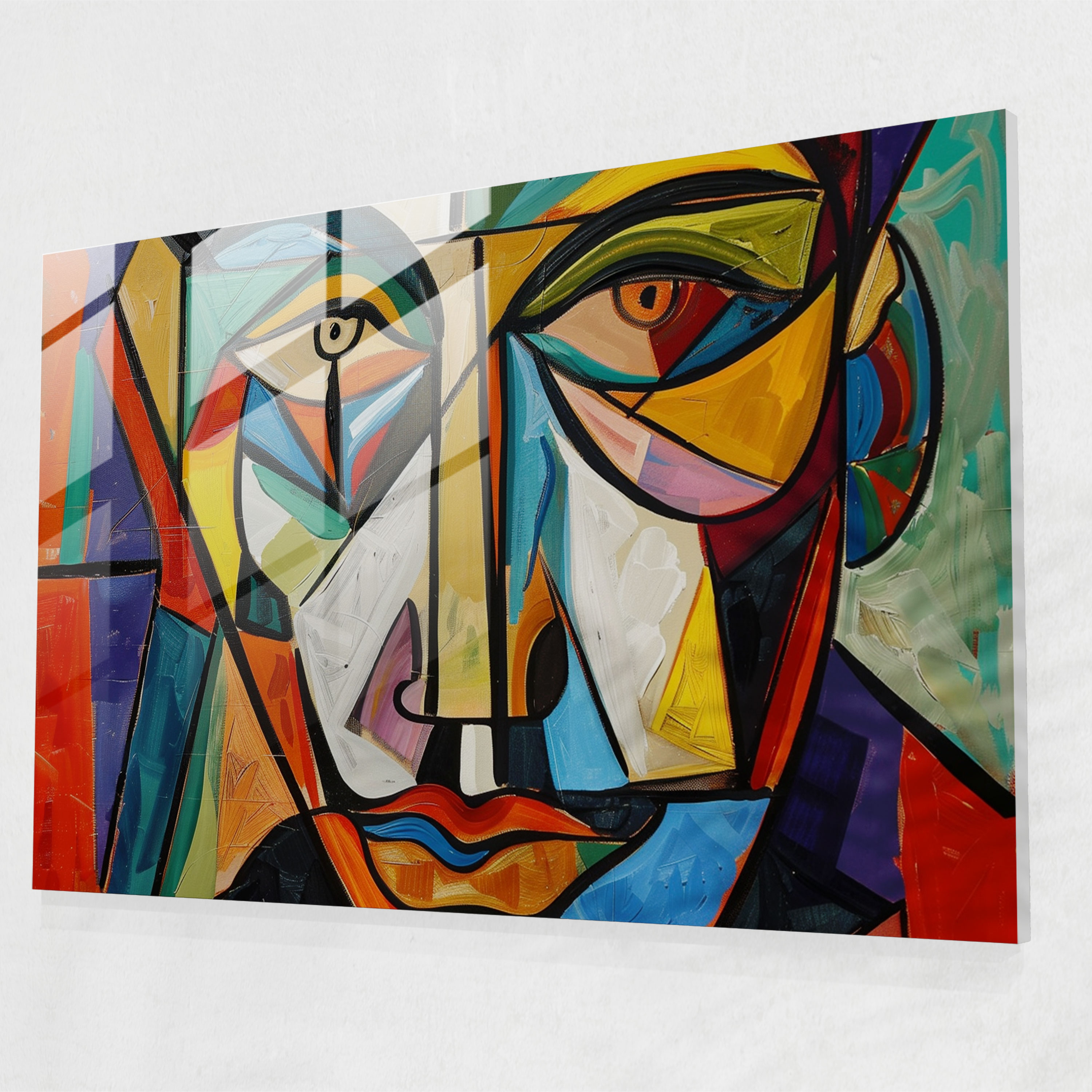 Pablo Picasso Glass Wall Art - Cubist Portrait - Pablo Picasso, Cubist, Wall Decoration, Glass Wall Art