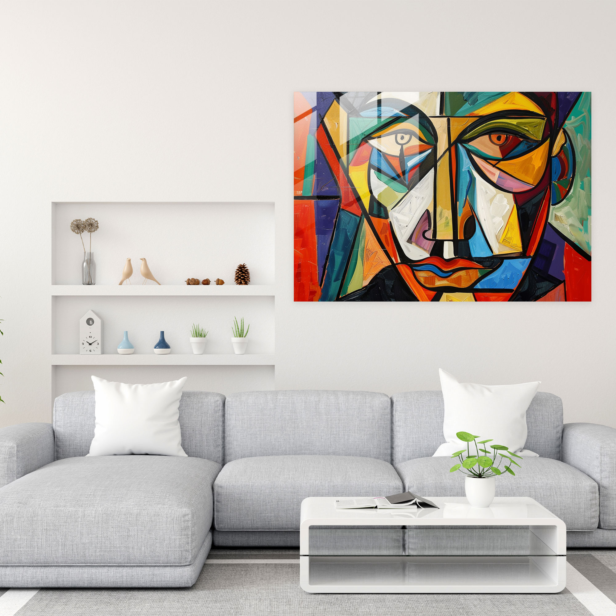 Pablo Picasso Glass Wall Art - Cubist Portrait - Pablo Picasso, Cubist, Wall Decoration, Glass Wall Art