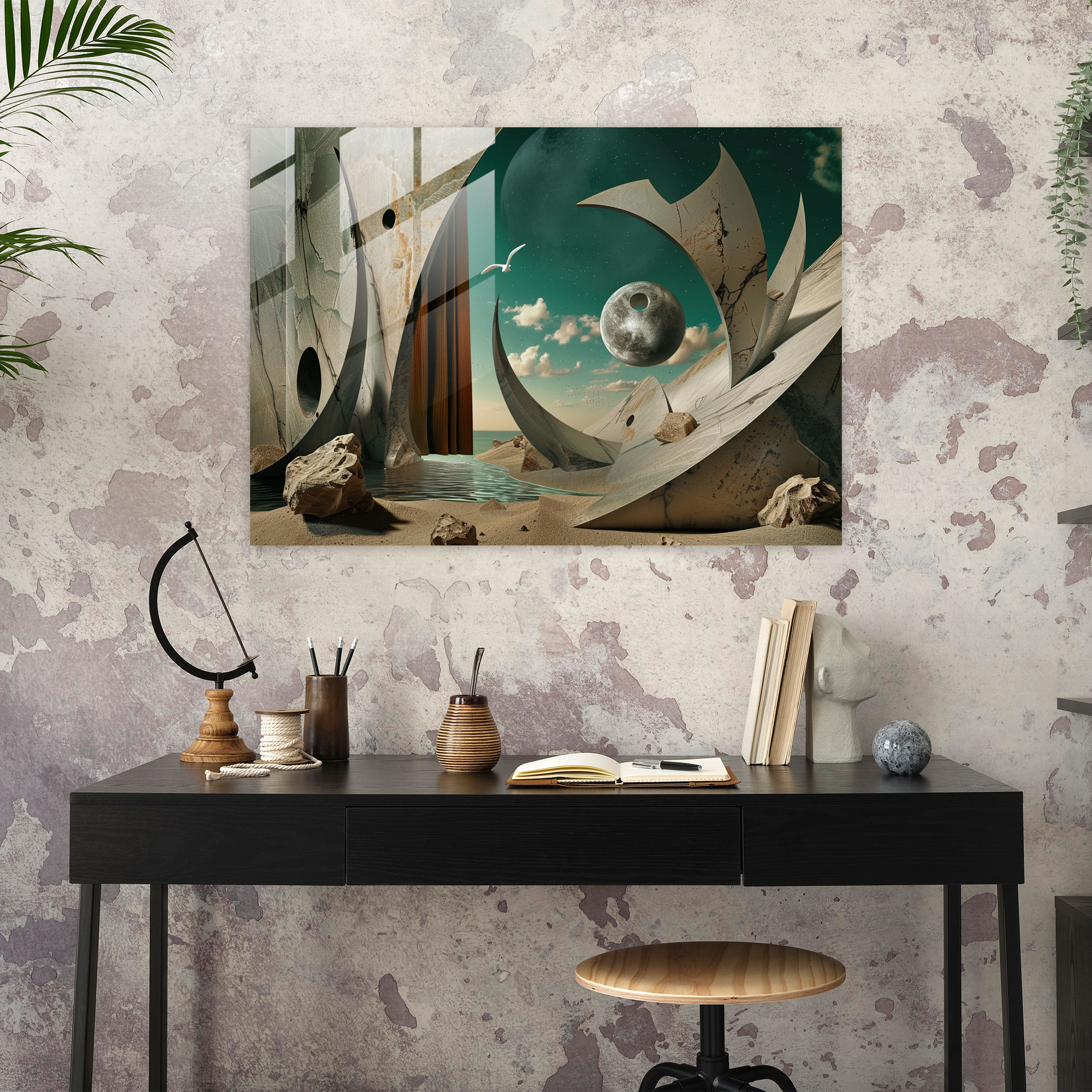 Pablo Picasso Home Decoration - Surreal Scene - Pablo Picasso, Home Decoration, Glass Print, Dreamlike