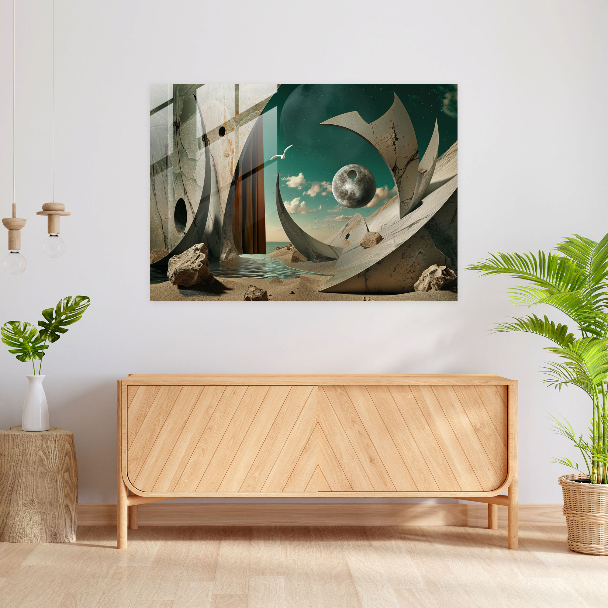 Pablo Picasso Home Decoration - Surreal Scene - Pablo Picasso, Home Decoration, Glass Print, Dreamlike