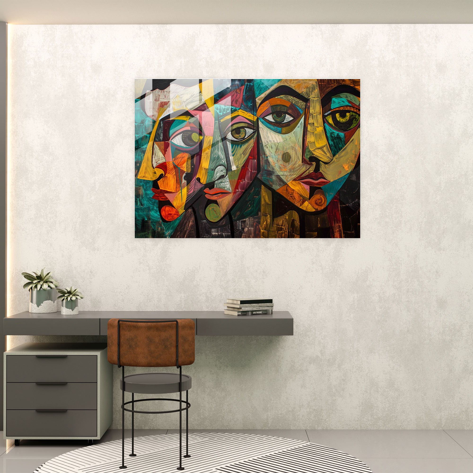 Pablo Picasso Modern Art - Expressive Figures - Pablo Picasso, Distorted, Expressive, Glass Print