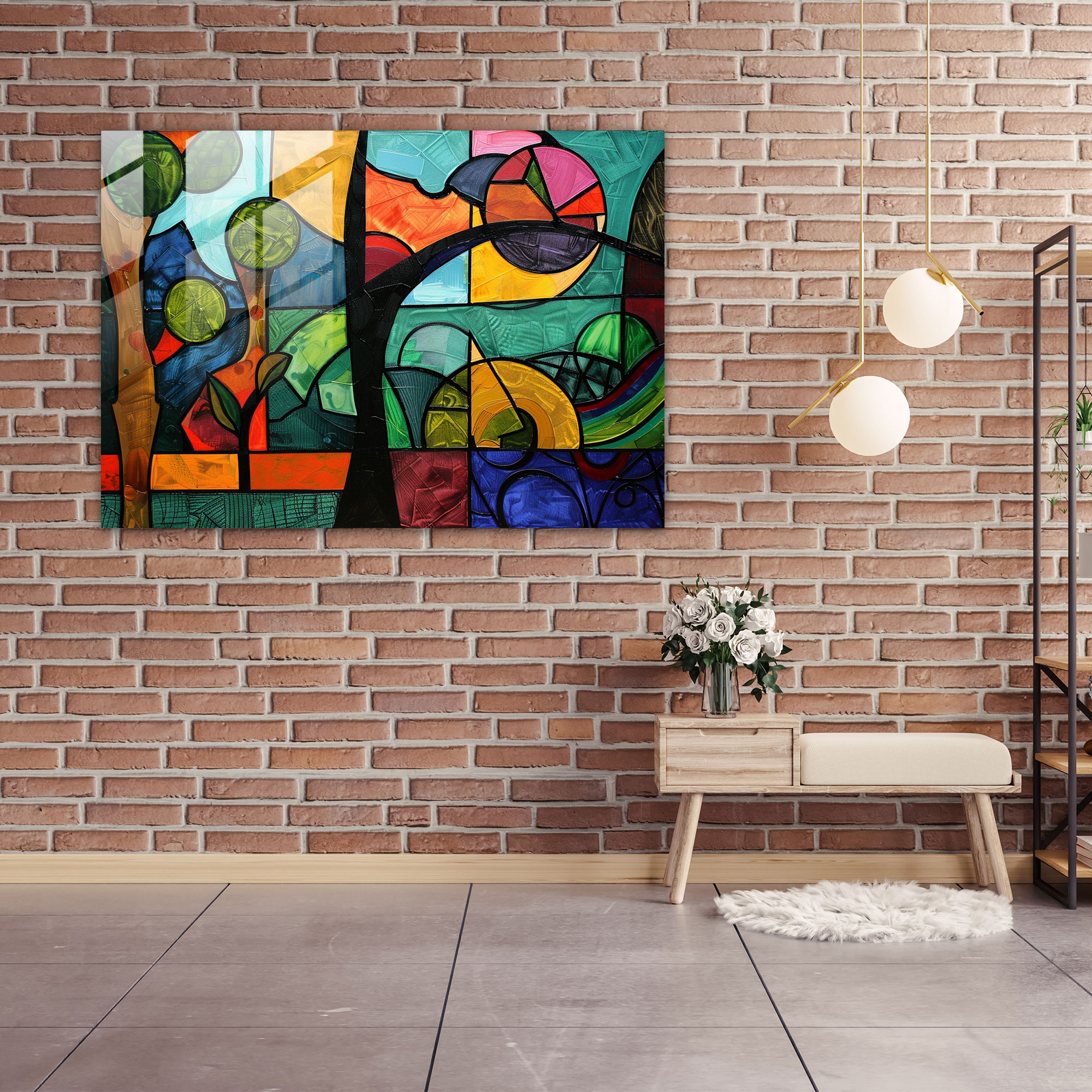 Pablo Picasso Glass Print - Abstract Landscape - Pablo Picasso, Bold Colors, Pablo Picasso, Abstract