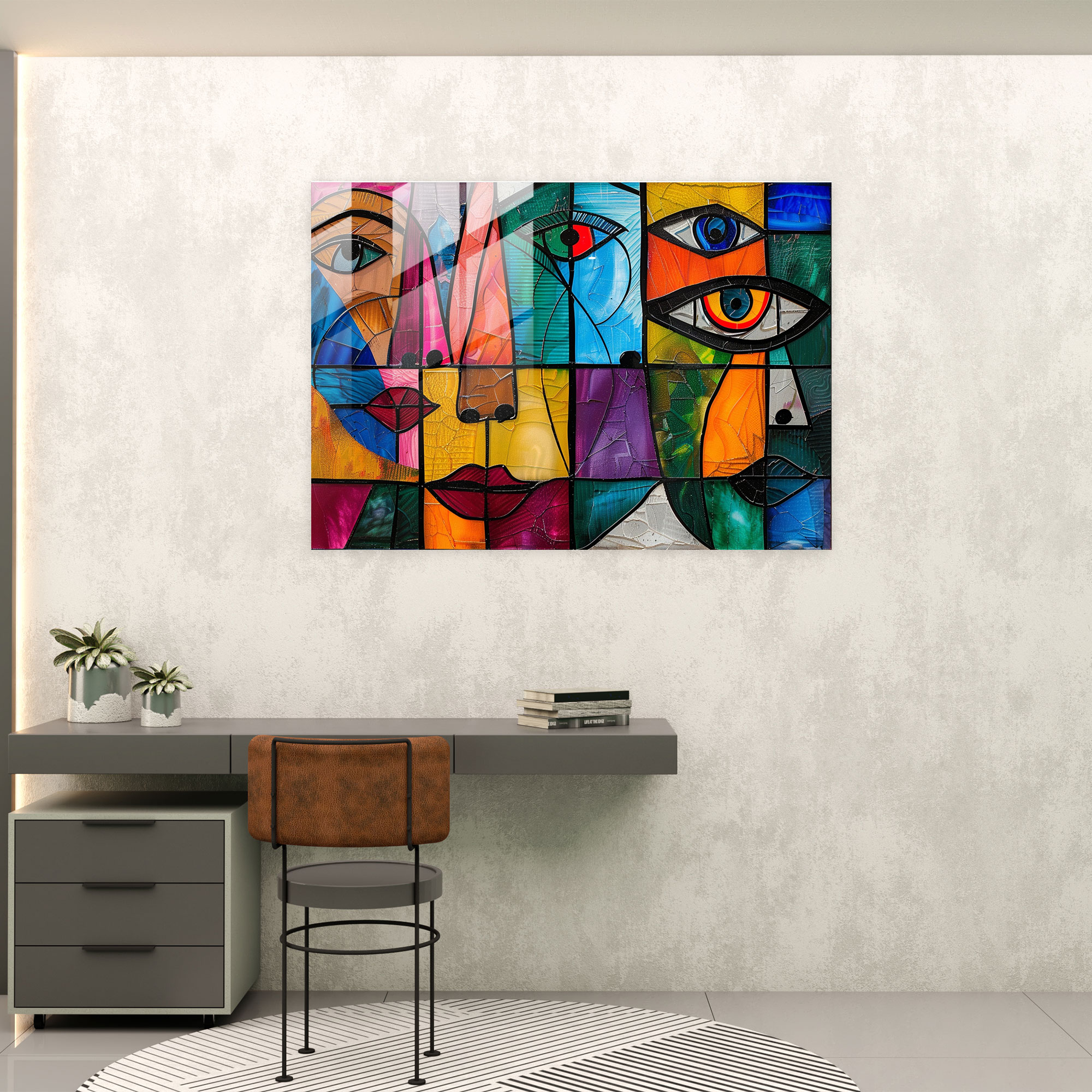 Pablo Picasso Abstract Glass Print - Pablo Picasso, Glass Art, Home Decoration, Pablo Picasso