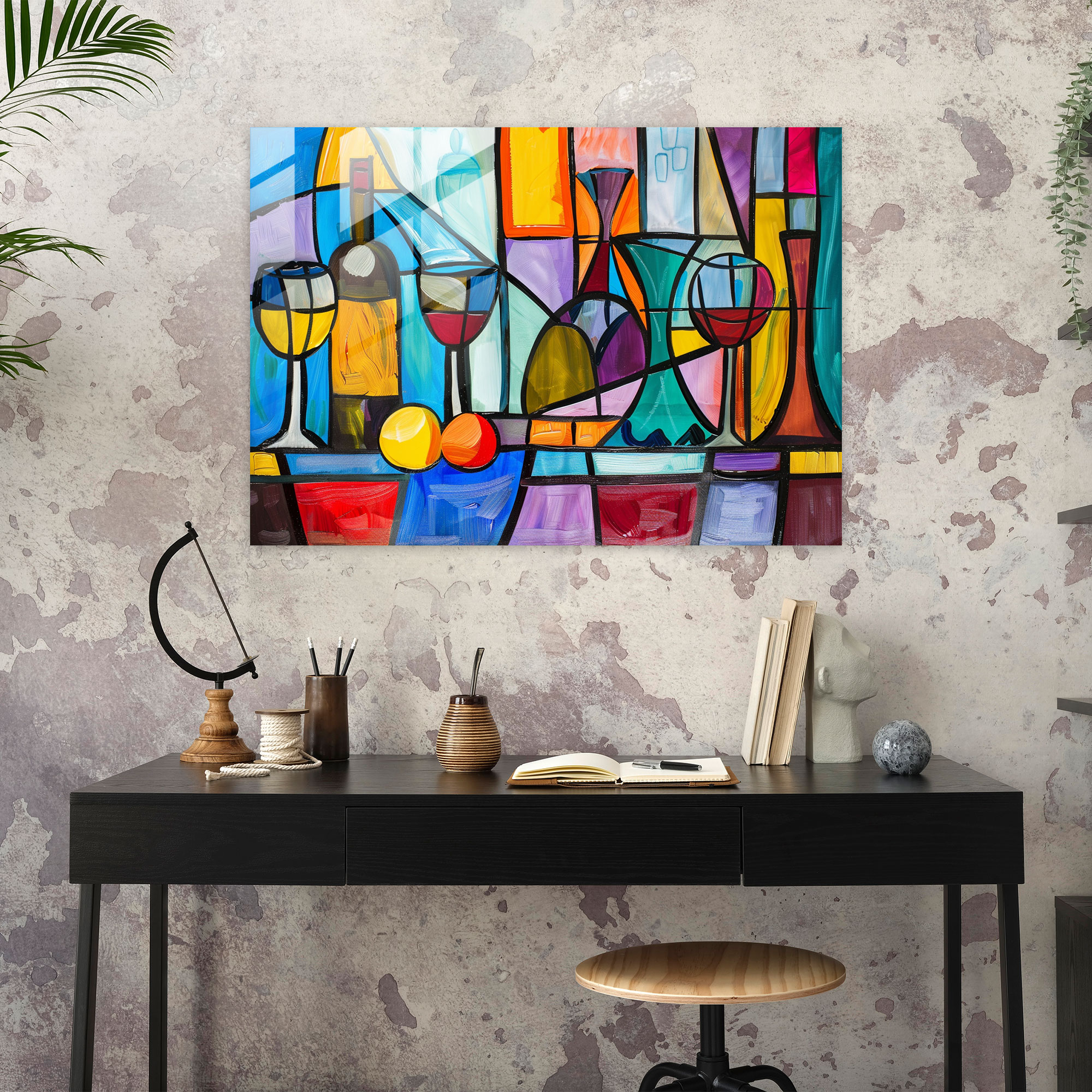 Pablo Picasso Colorful Glass Art - Pablo Picasso, Modern Art, Glass Wall Art, Pablo Picasso