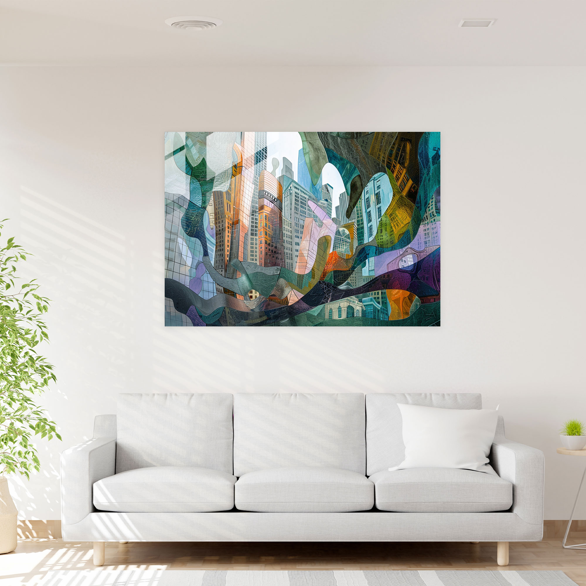 Pablo Picasso Cityscape Glass Wall Art - Pablo Picasso, Wall Decoration, Glass Wall Art, Glass Art