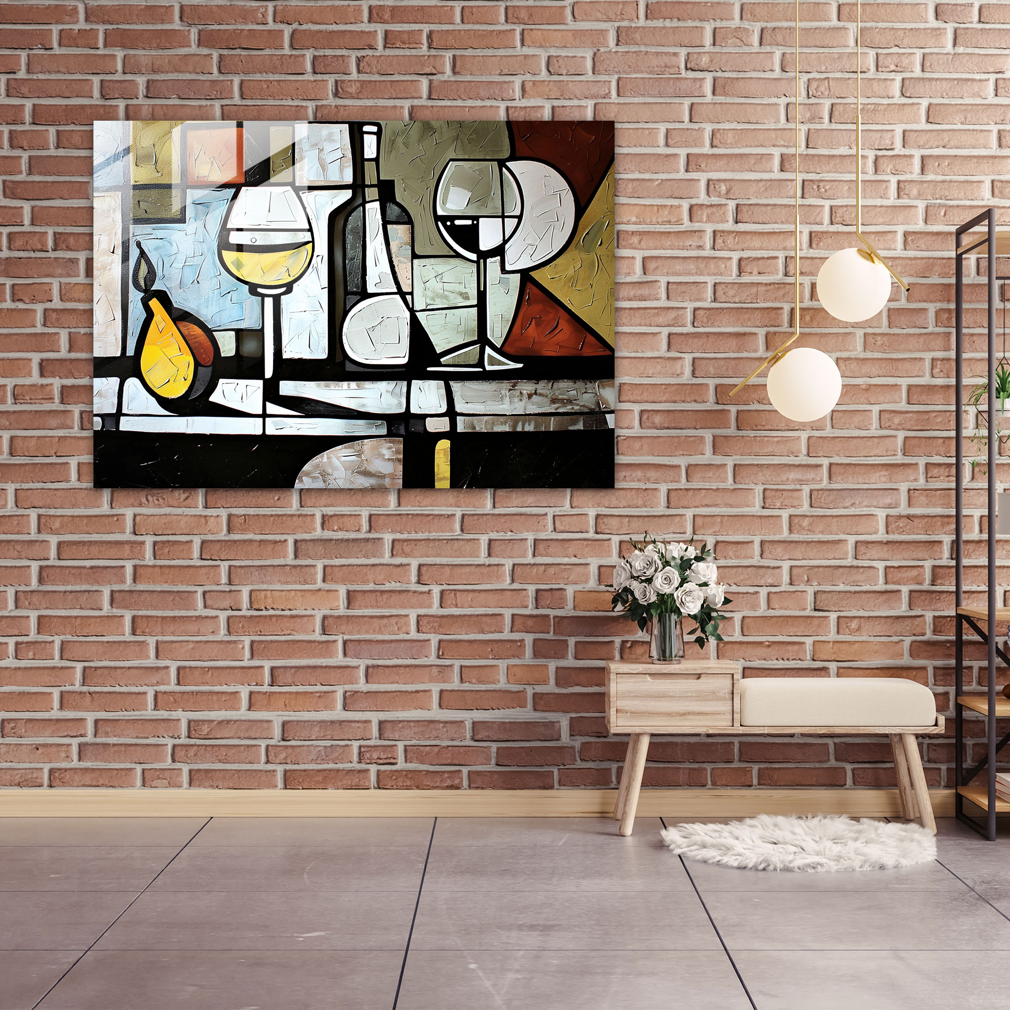 Pablo Picasso Cubist Glass Print - Pablo Picasso, Home Decoration, Glass Print, Wall Decoration