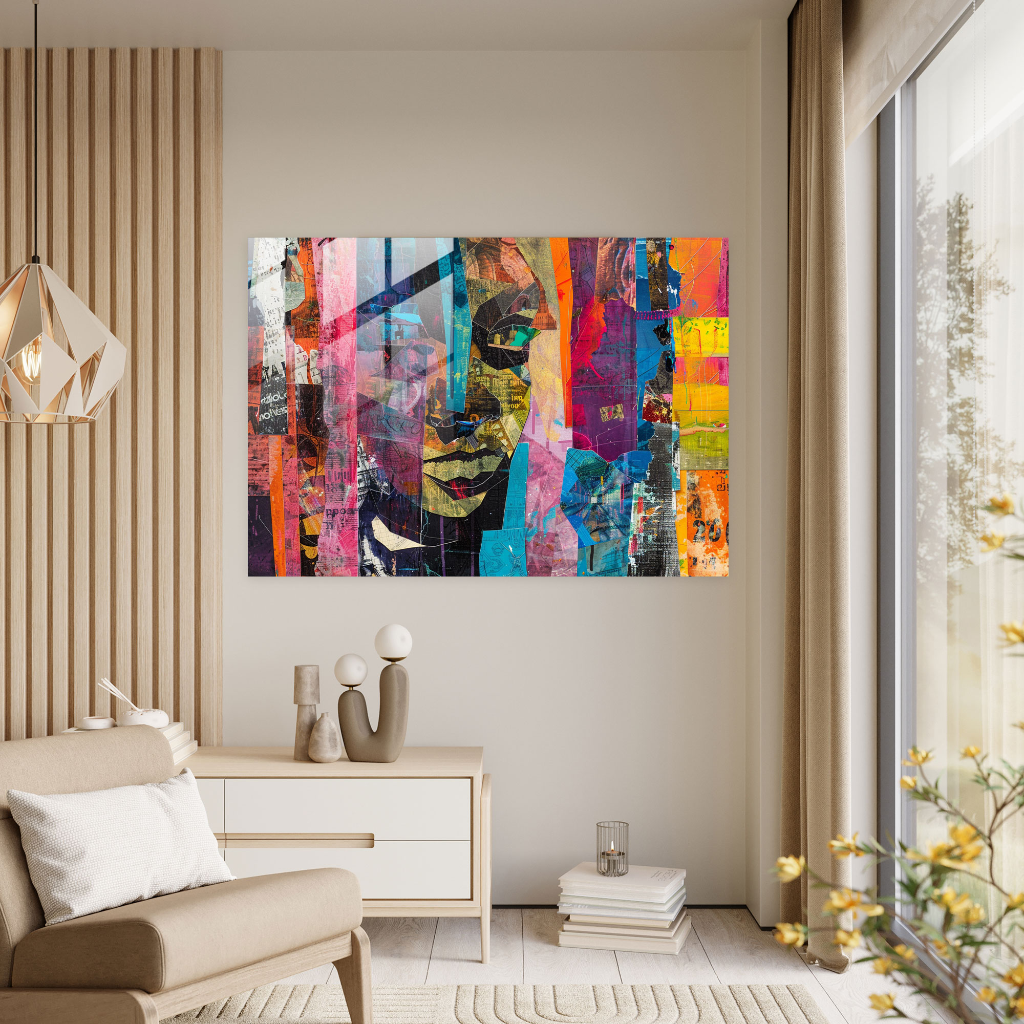 Pablo Picasso Mixed Media Collage Glass Print - Pablo Picasso, Mixed Media, Bold Statement, Pablo Picasso