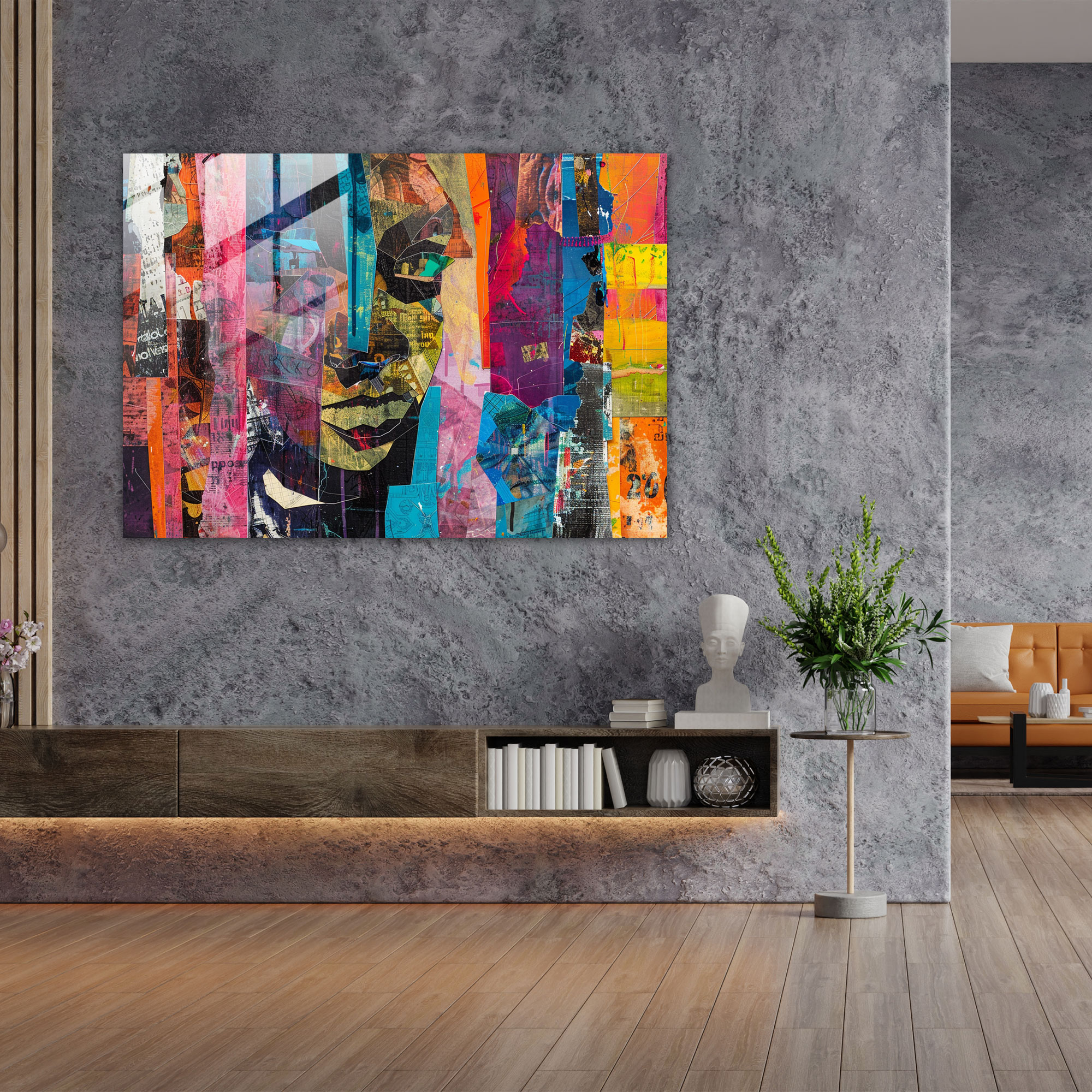 Pablo Picasso Mixed Media Collage Glass Print - Pablo Picasso, Mixed Media, Bold Statement, Pablo Picasso