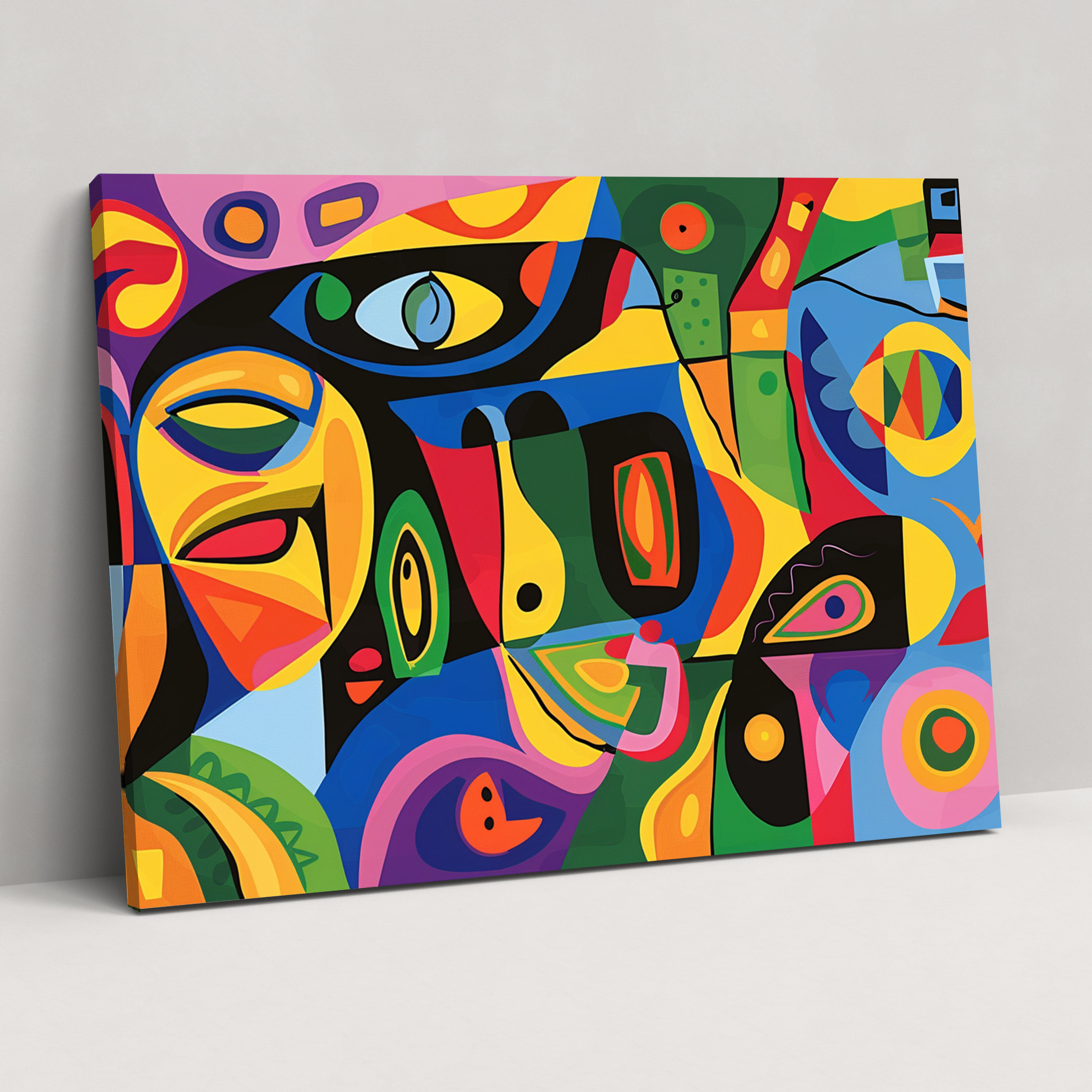 Pablo Picasso Style Canvas Print - Pablo Picasso, Abstract, Canvas Print, Colorful