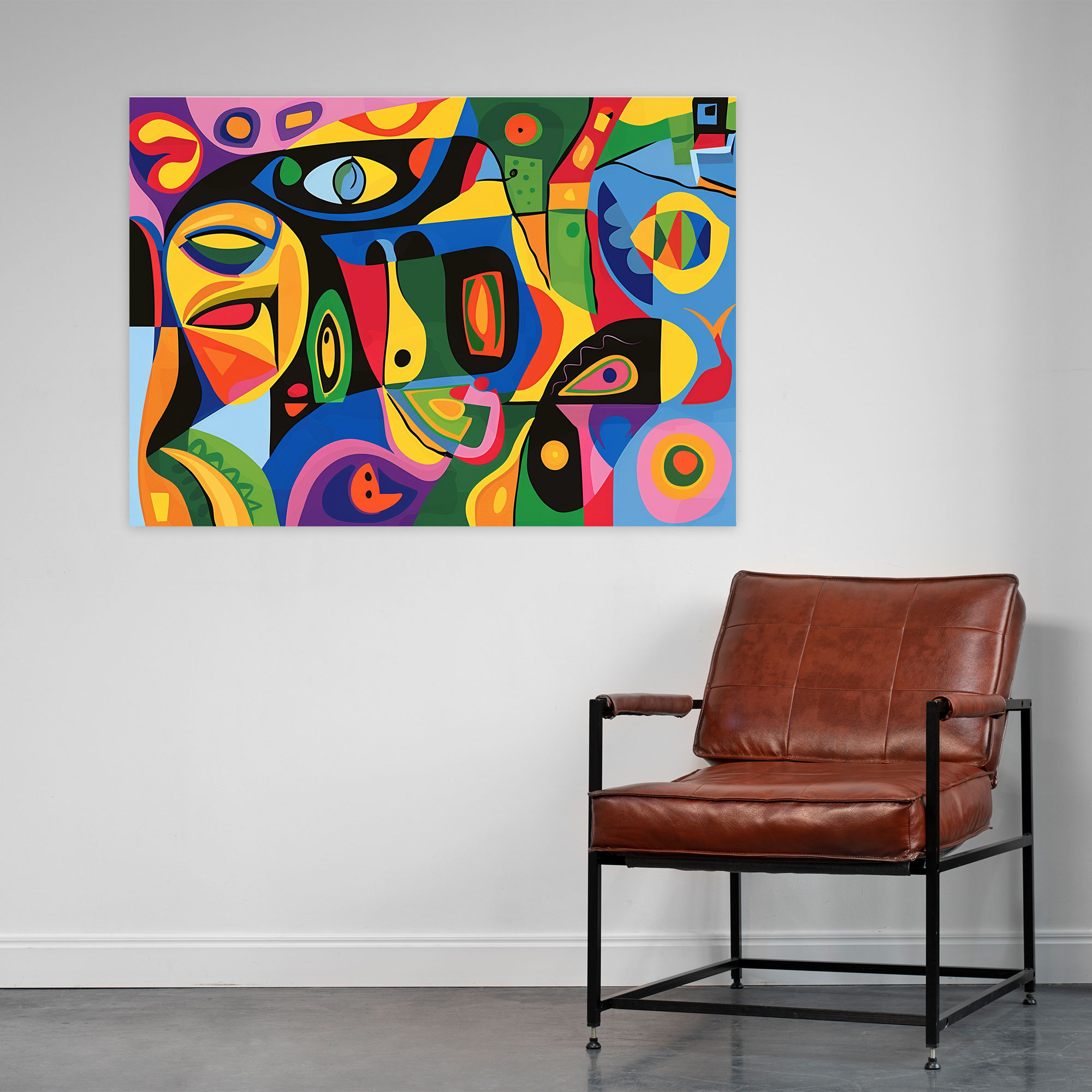 Pablo Picasso Style Canvas Print - Pablo Picasso, Abstract, Canvas Print, Colorful
