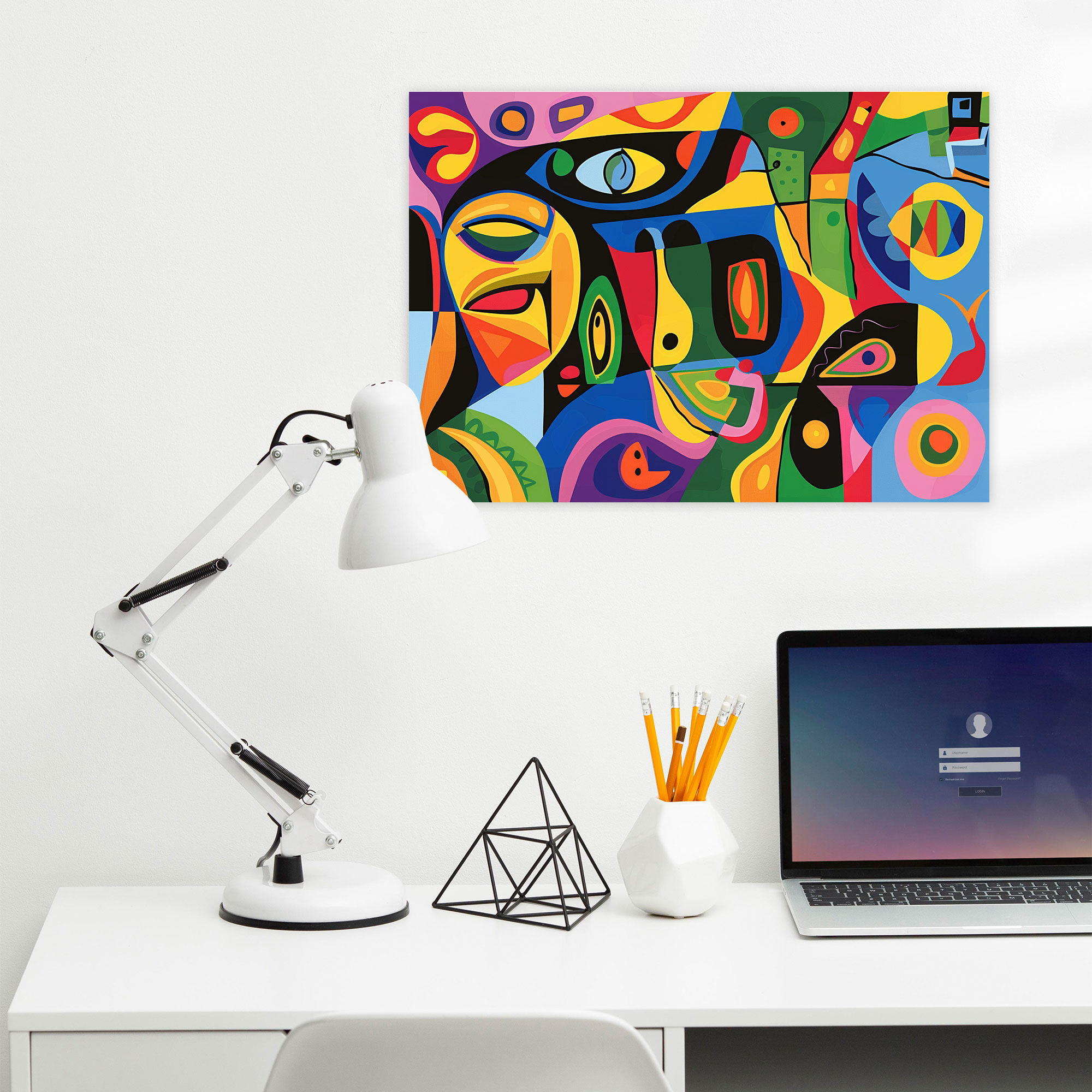 Pablo Picasso Style Canvas Print - Pablo Picasso, Abstract, Canvas Print, Colorful