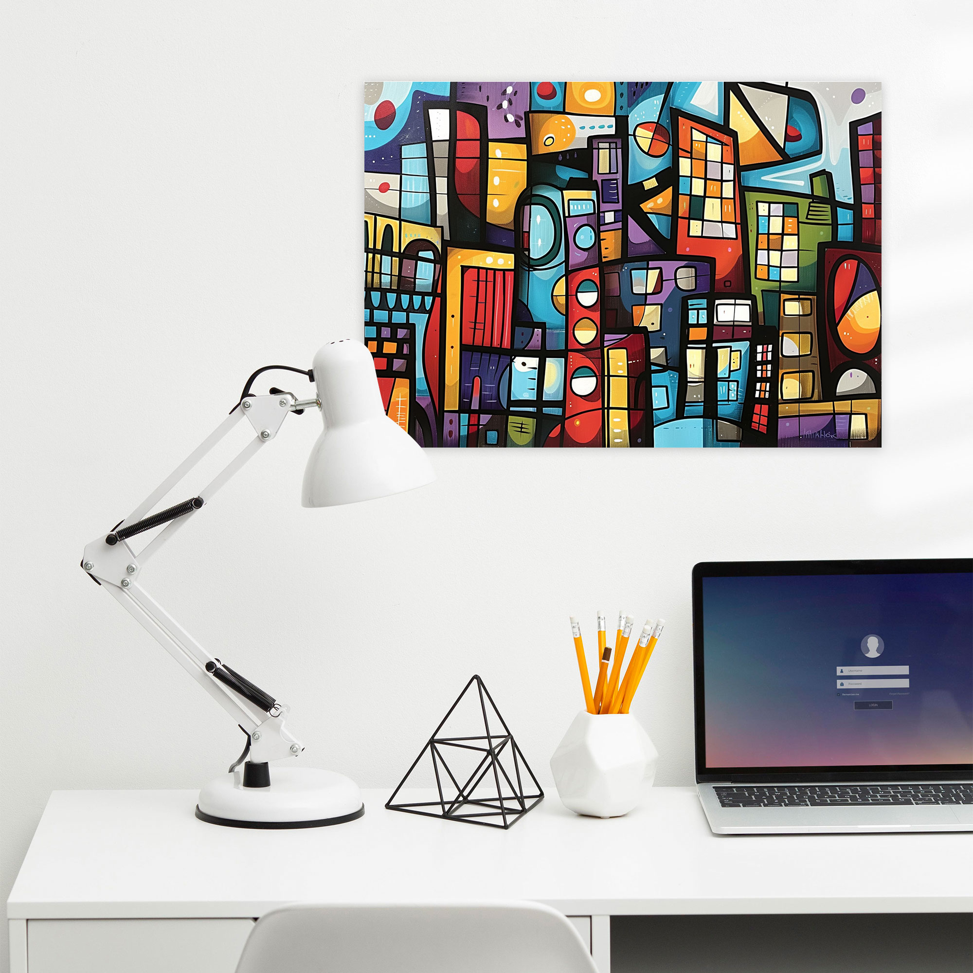 Pablo Picasso Style Wall Decoration - Pablo Picasso, Wall Decoration, Pablo Picasso Style, Cityscape