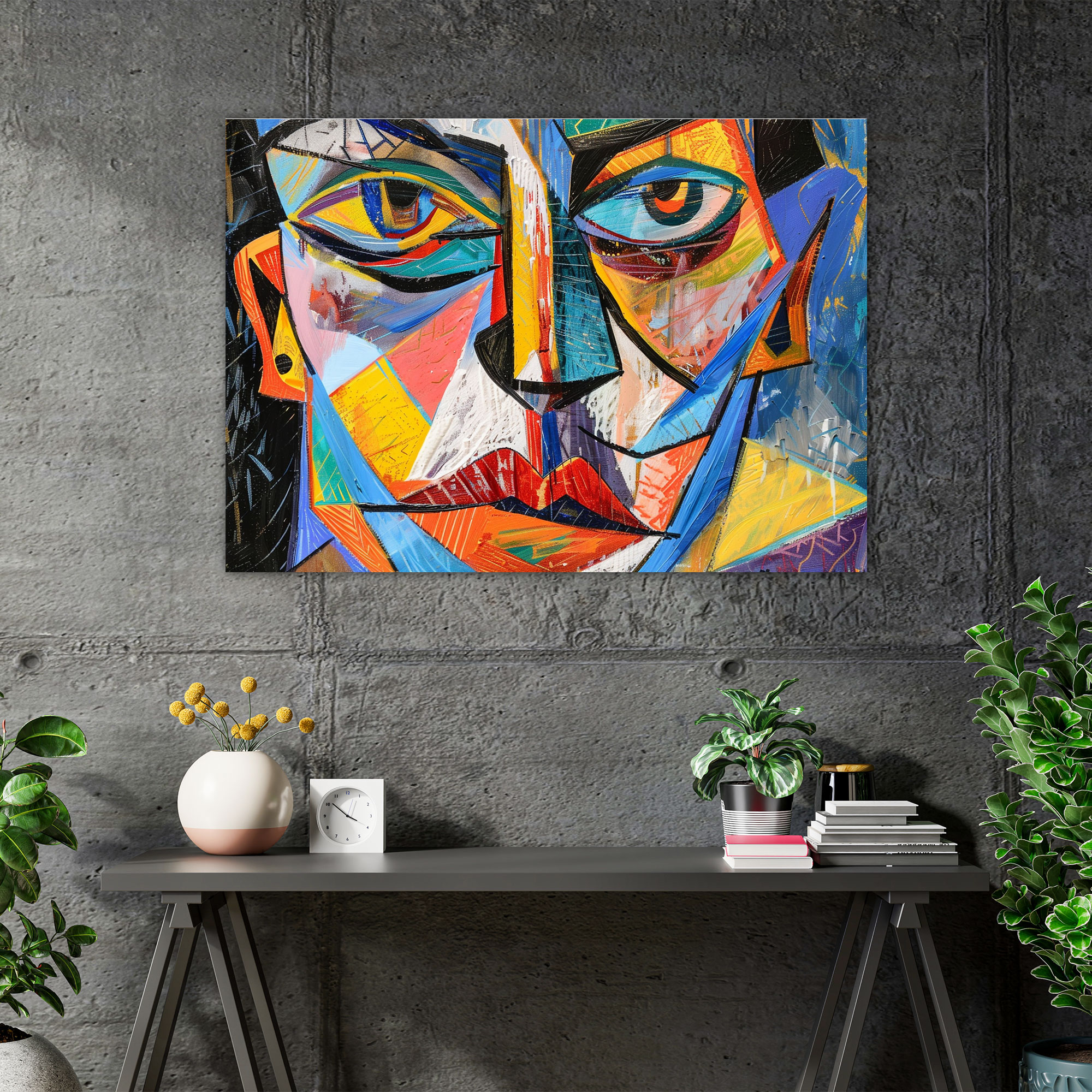 Abstract Portrait Pablo Picasso Canvas Print - Pablo Picasso, Wall Decoration, Wall Art, Canvas Wall Art