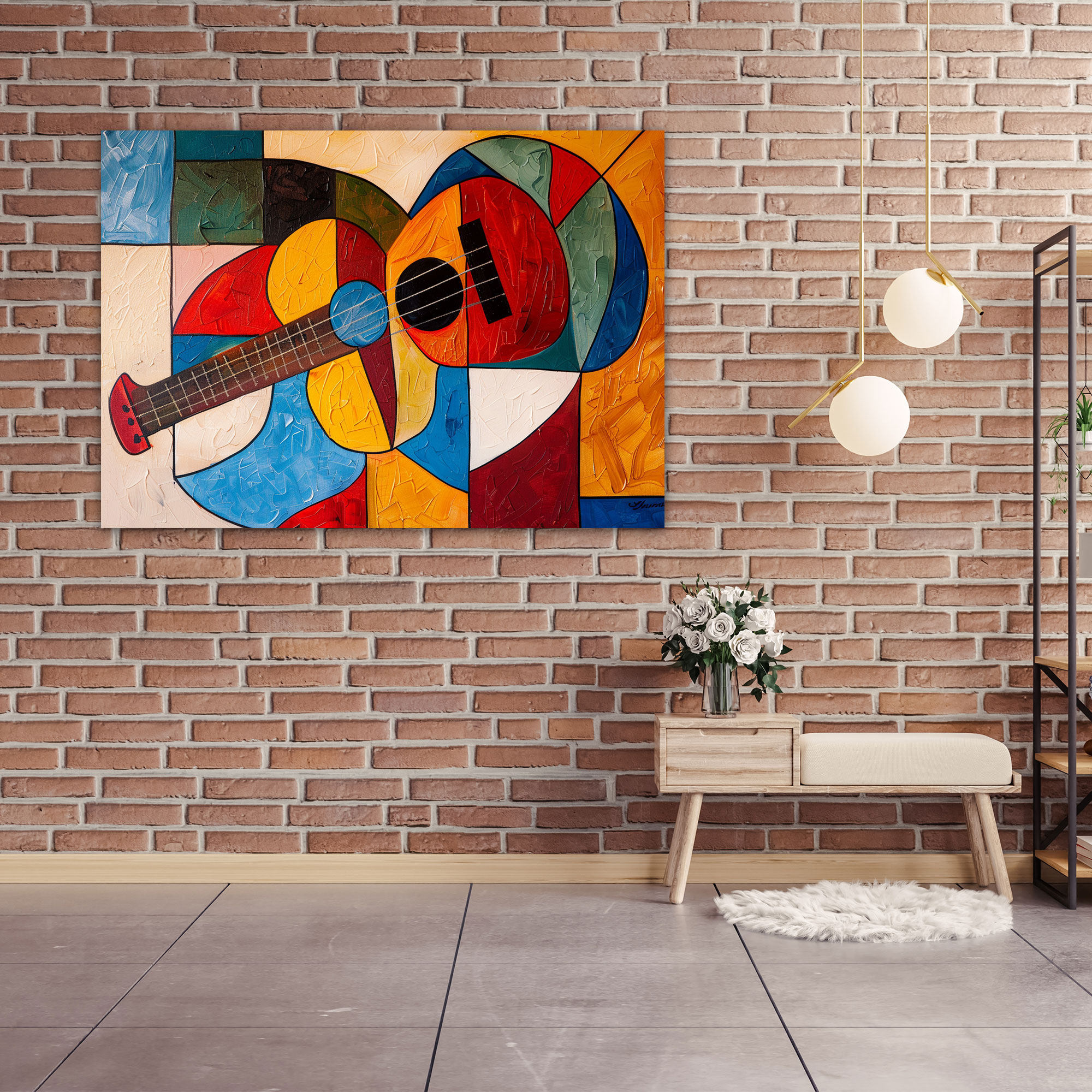 Pablo Picasso Wall Art - Pablo Picasso, Home Decoration, Pablo Picasso, Abstract Figure With Guitar