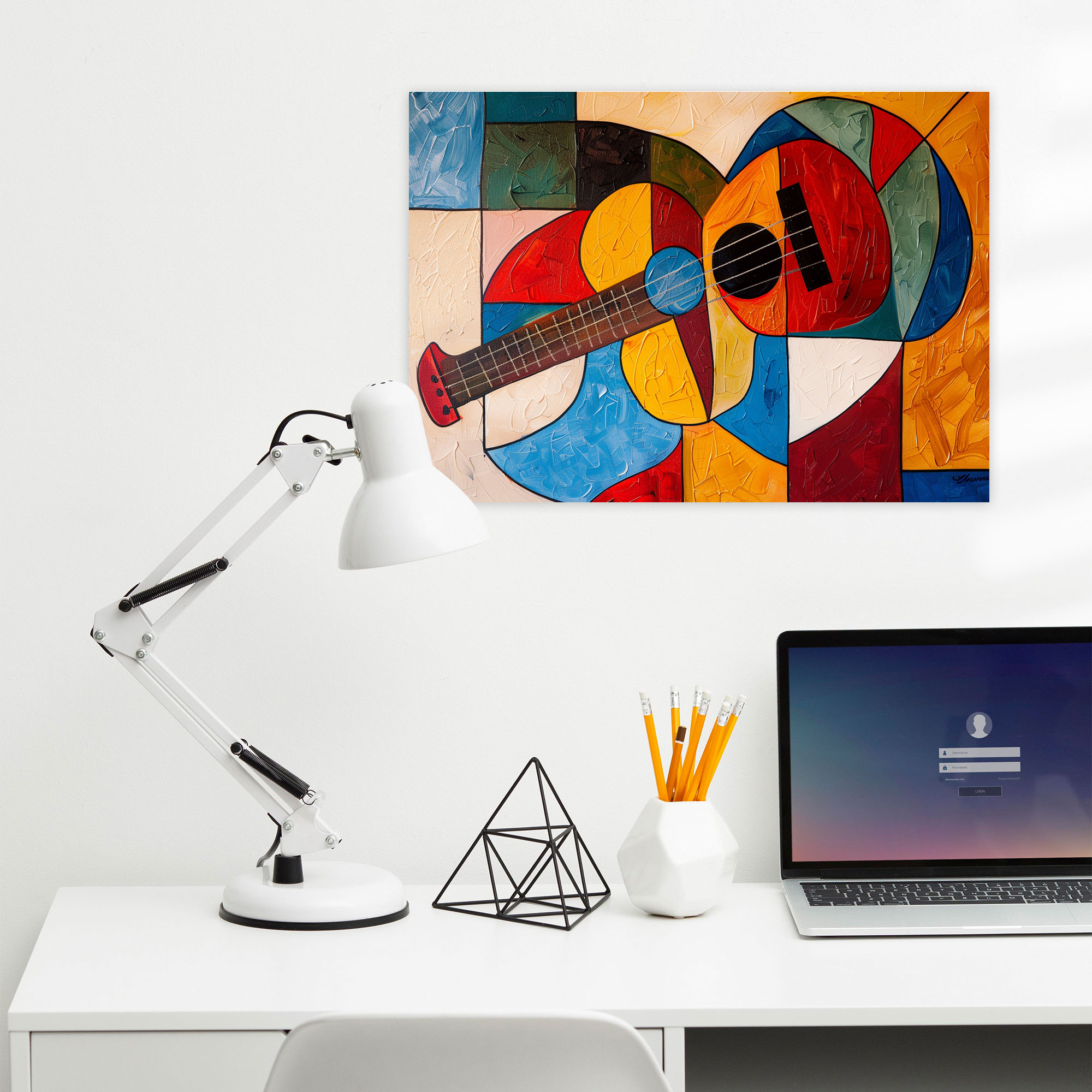 Pablo Picasso Wall Art - Pablo Picasso, Home Decoration, Pablo Picasso, Abstract Figure With Guitar