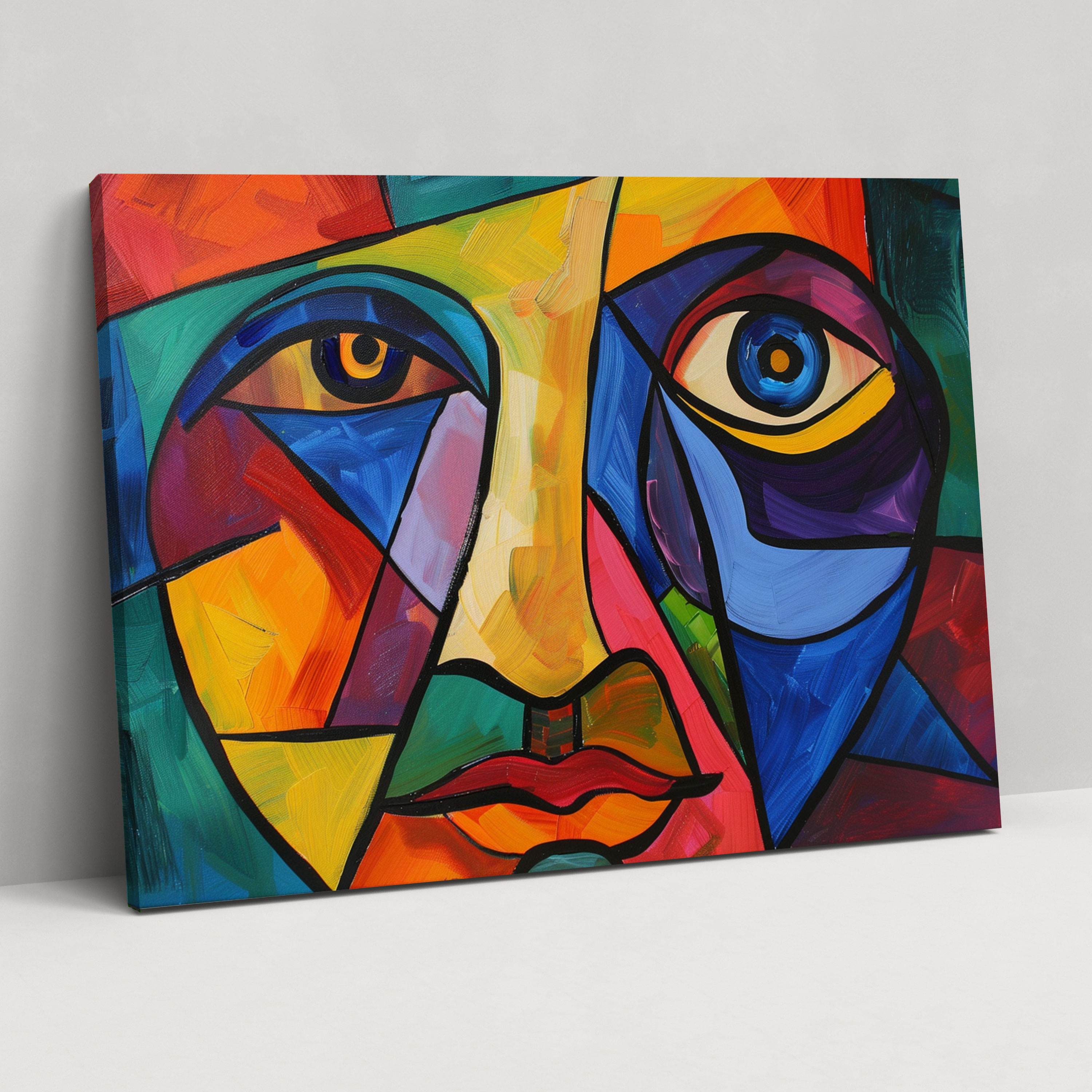 Canlı Renkler Picasso Yüz Kanvas Tablo - Pablo Picasso Duvar Dekorasyonu Duvar Sanatı